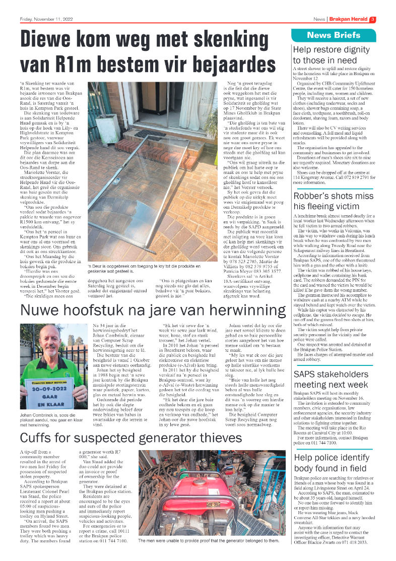 Brakpan Herald 11 Nov 2022 page 3