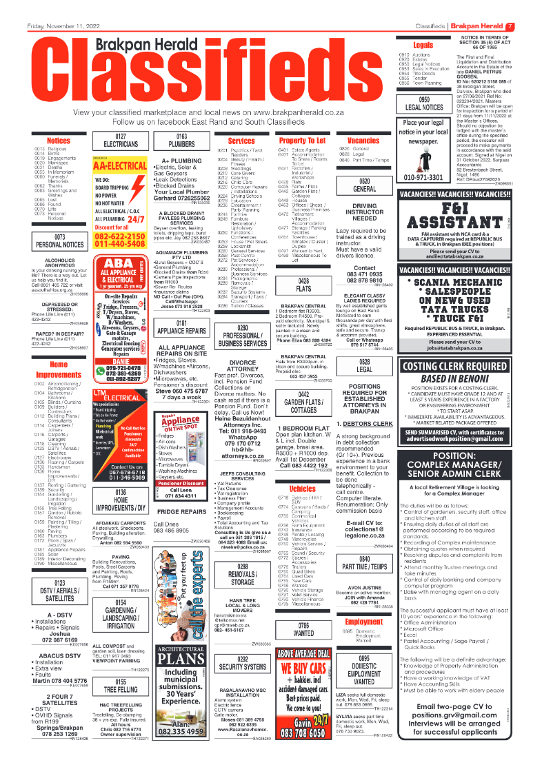 Brakpan Herald 11 Nov 2022 page 7