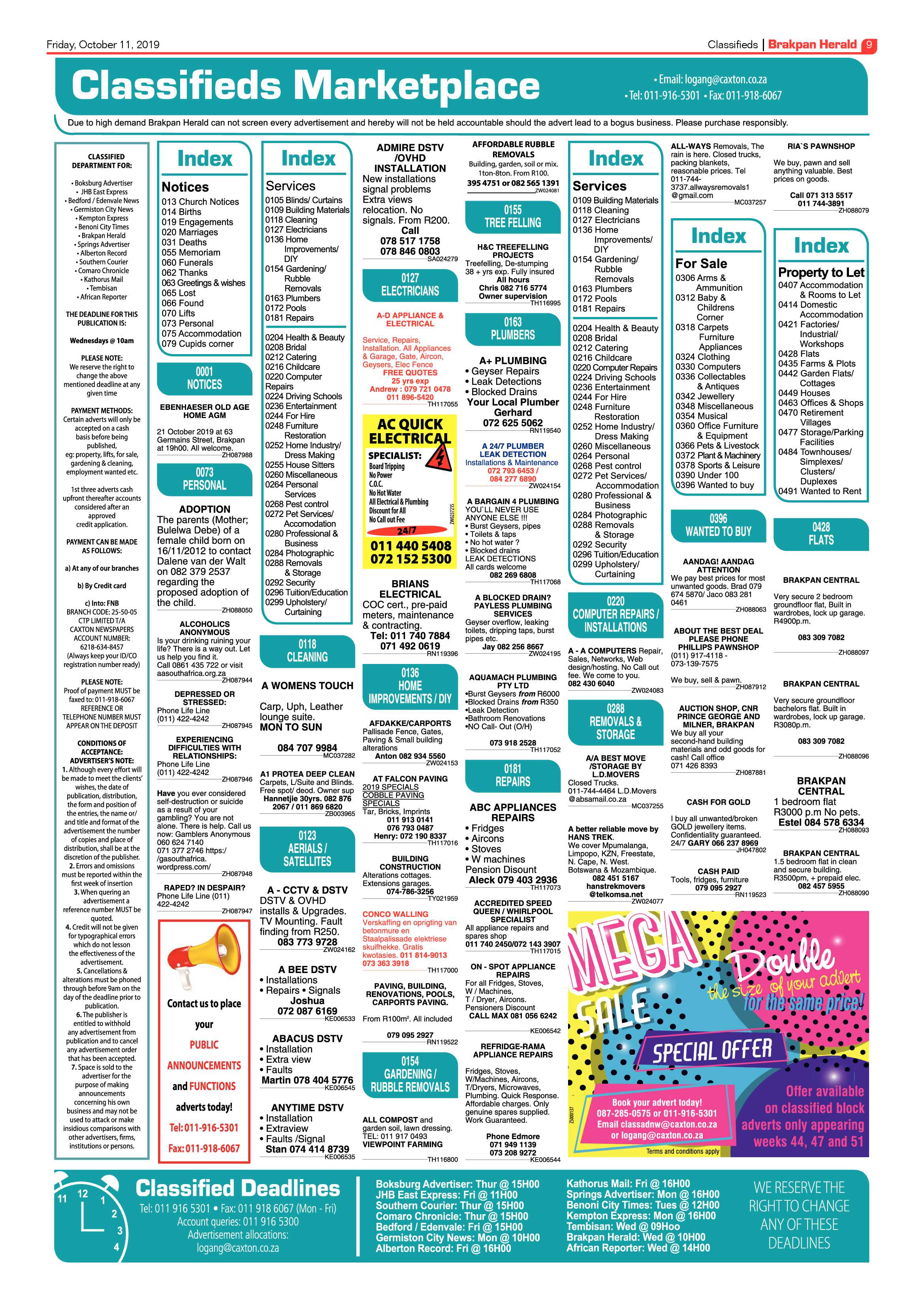 Brakpan Herald 11 October 2019 page 9