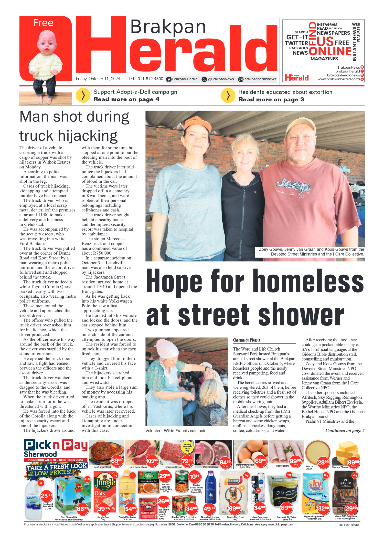 Brakpan Herald 11 October 2024 page 1