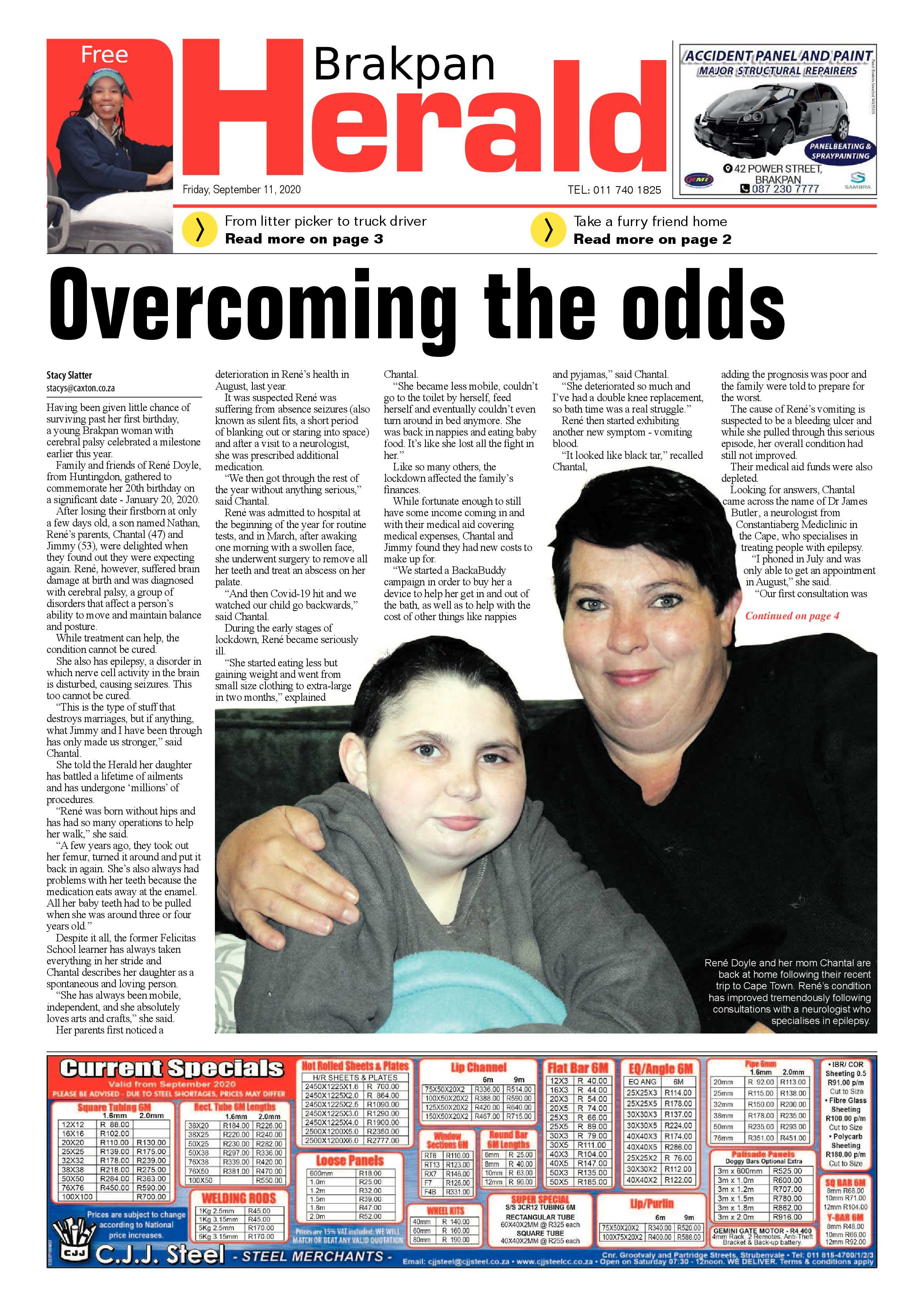 Brakpan Herald 11 September 2020 page 1