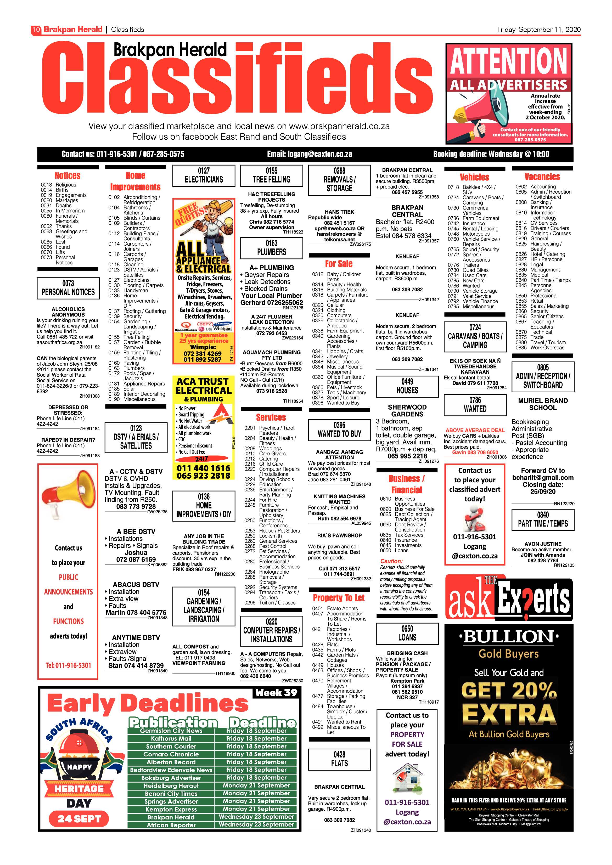 Brakpan Herald 11 September 2020 page 10