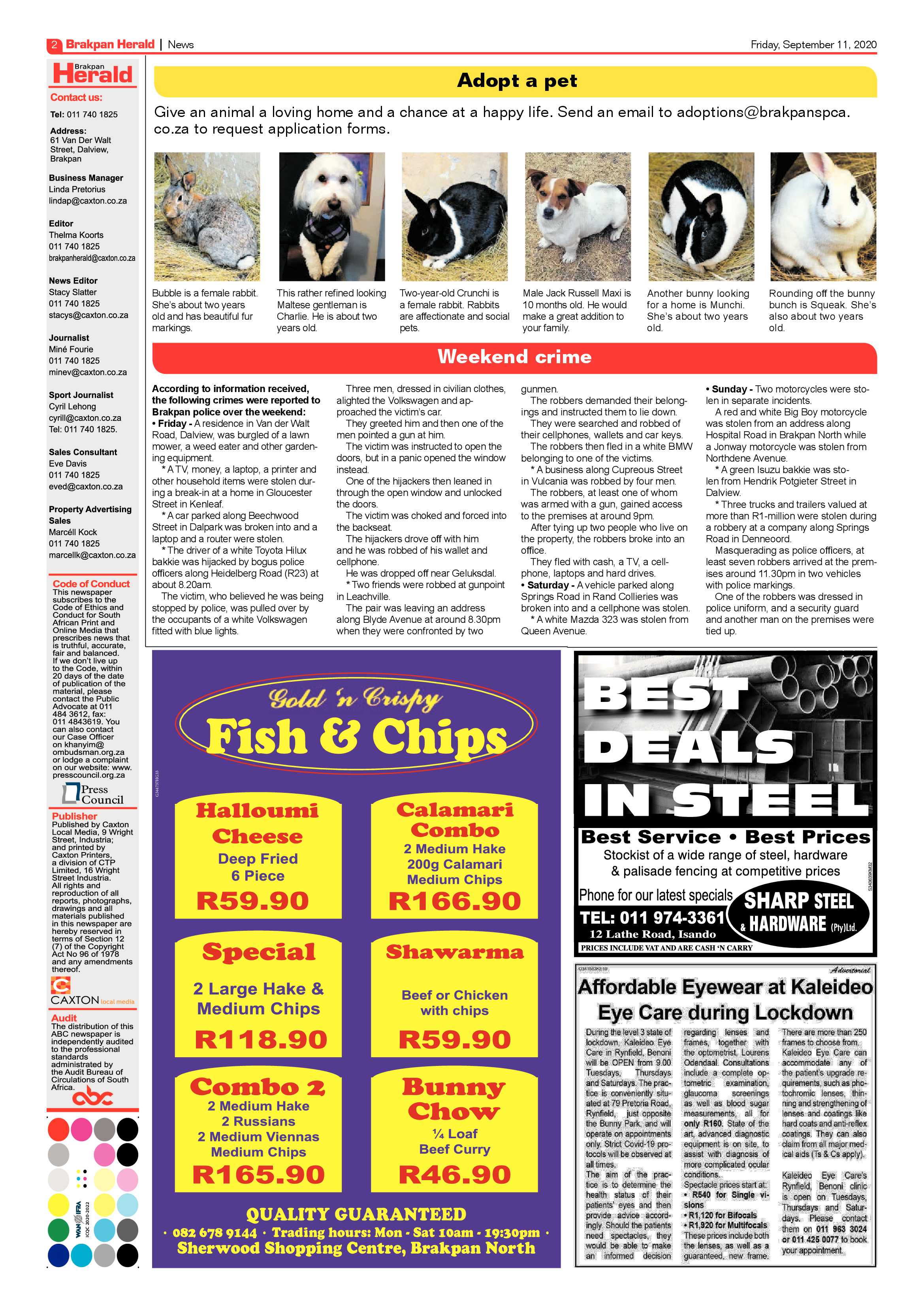 Brakpan Herald 11 September 2020 page 2