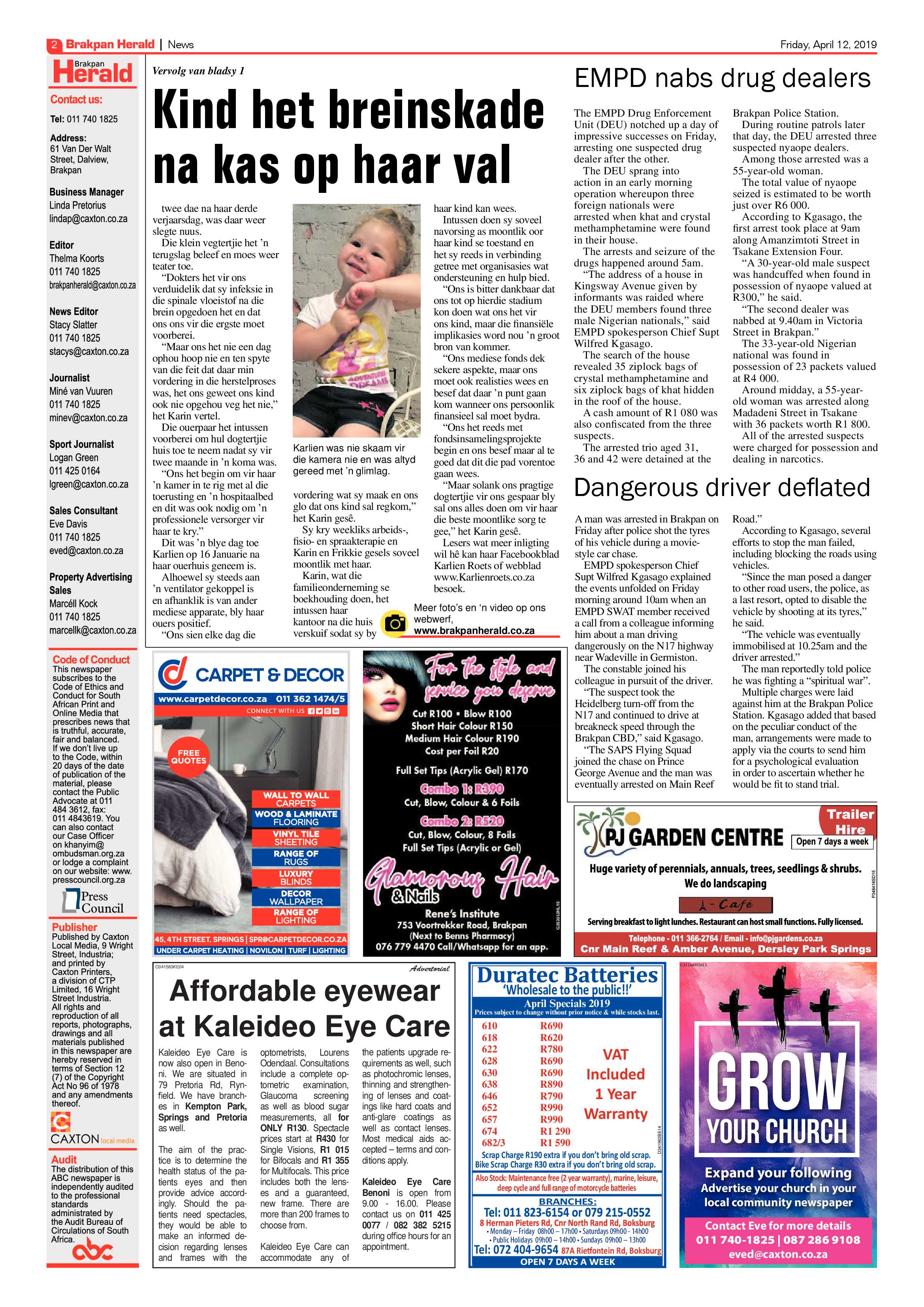 Brakpan Herald 12 April 2019 page 2
