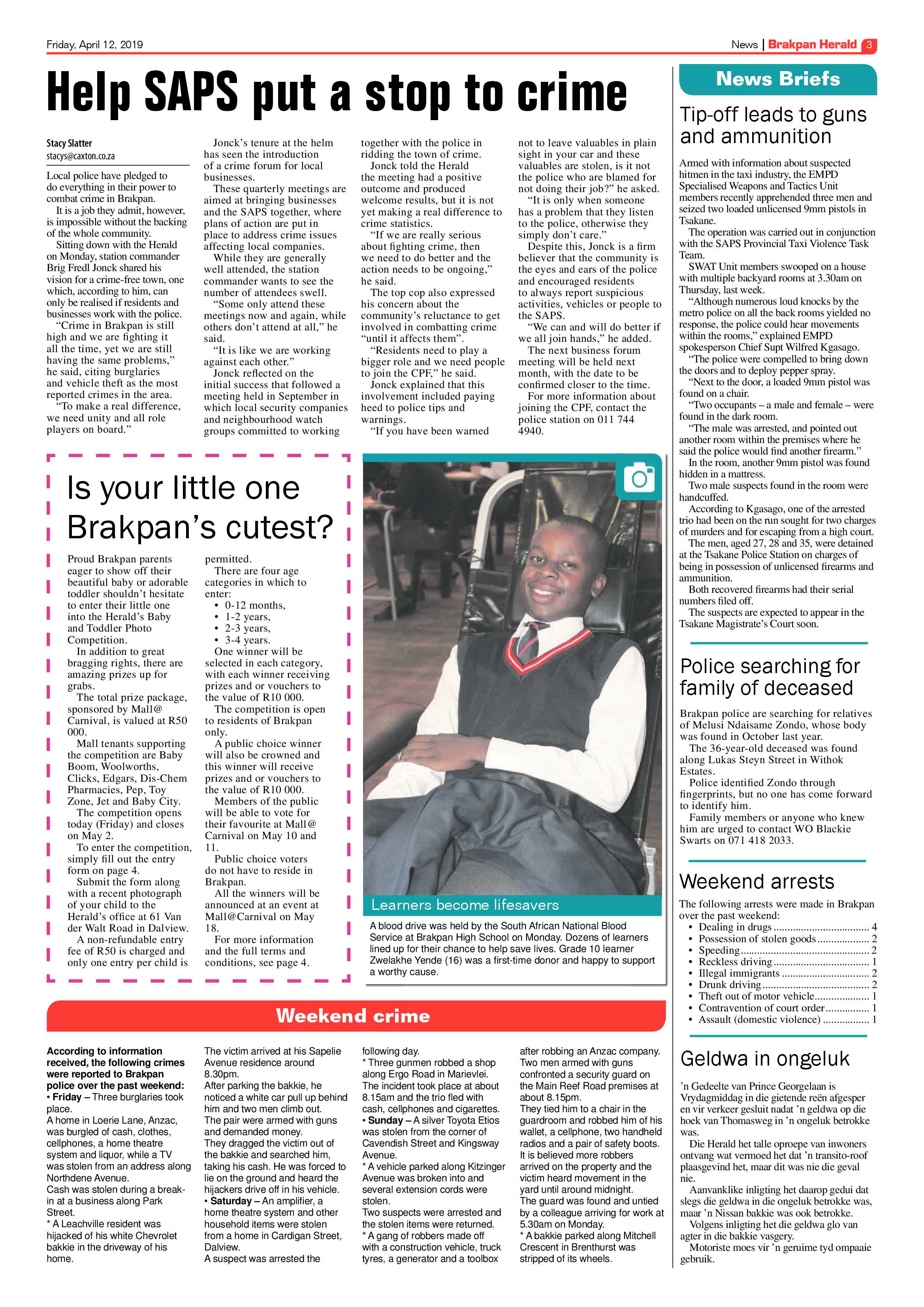 Brakpan Herald 12 April 2019 page 3