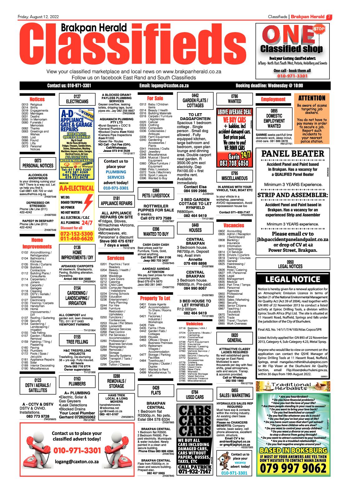 Brakpan Herald 12 Aug 2022 page 7