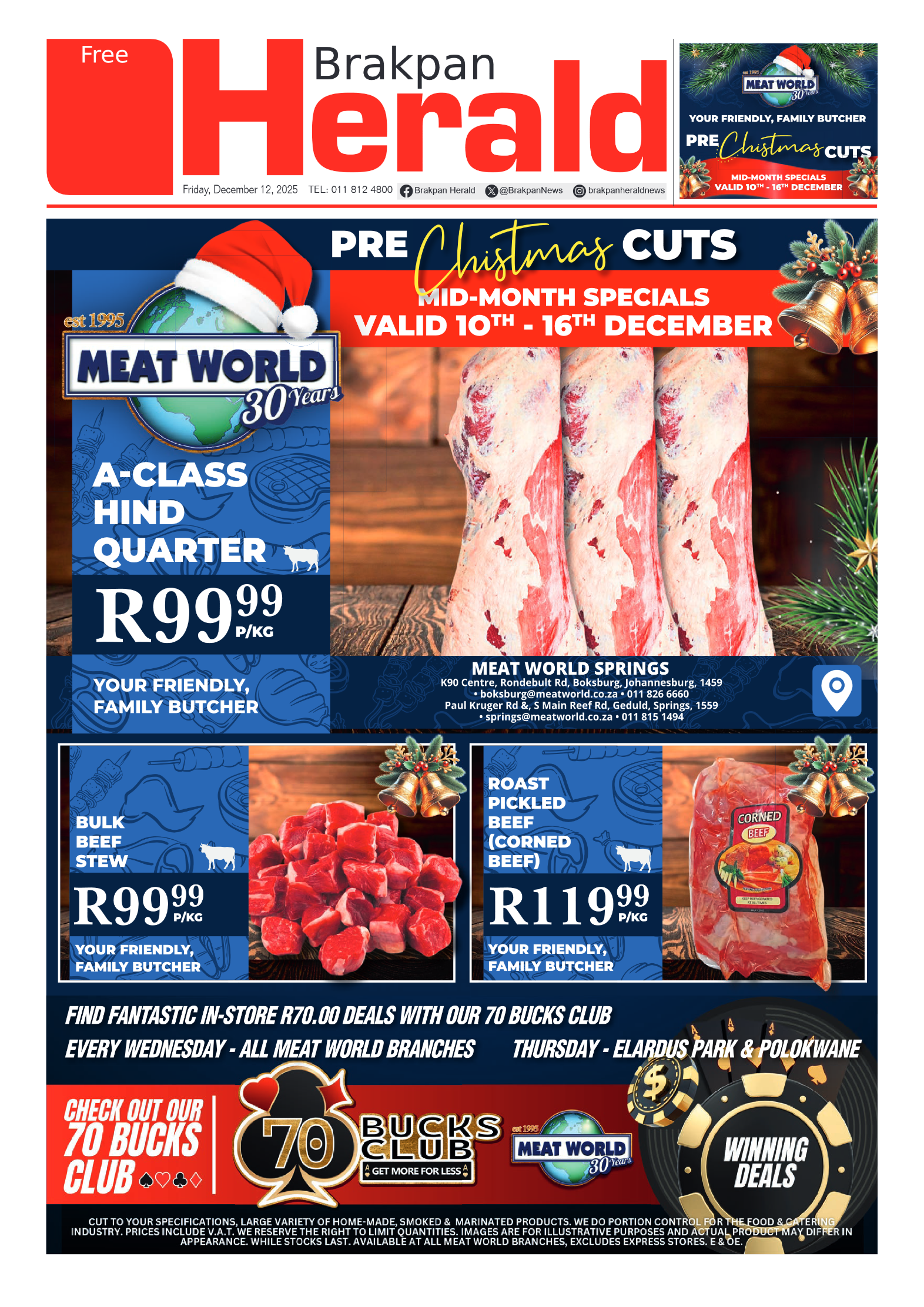 Brakpan Herald 12 December 2025 page 1