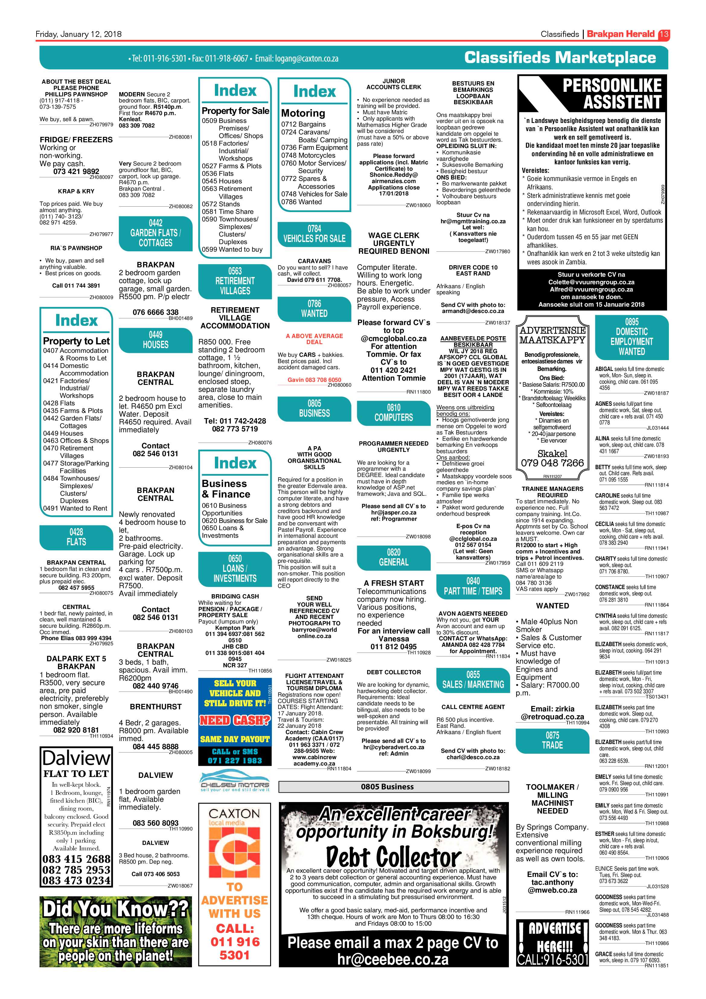 Brakpan Herald 12 January 2018 page 13