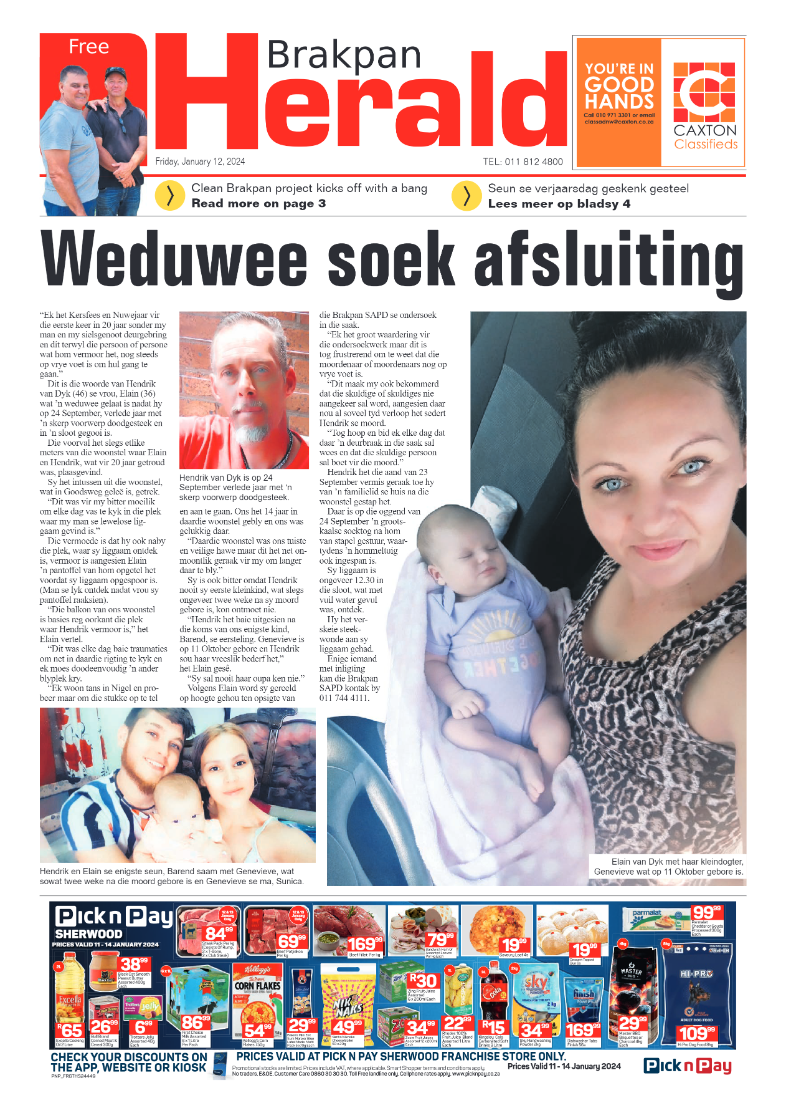 Brakpan Herald 12 January 2024 page 1