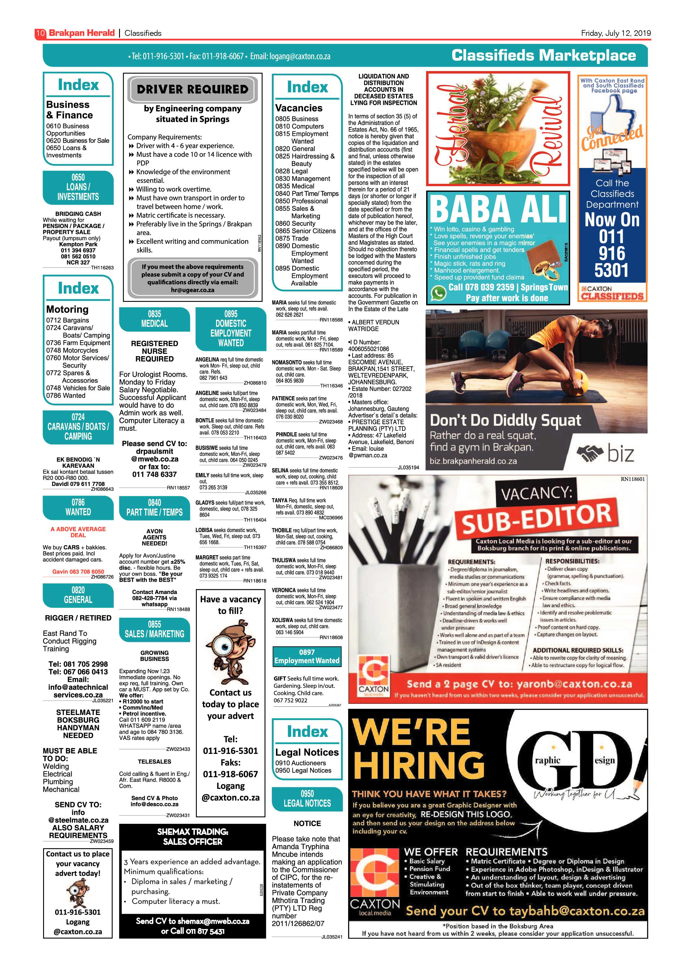 Brakpan Herald 12 July 2019 page 10