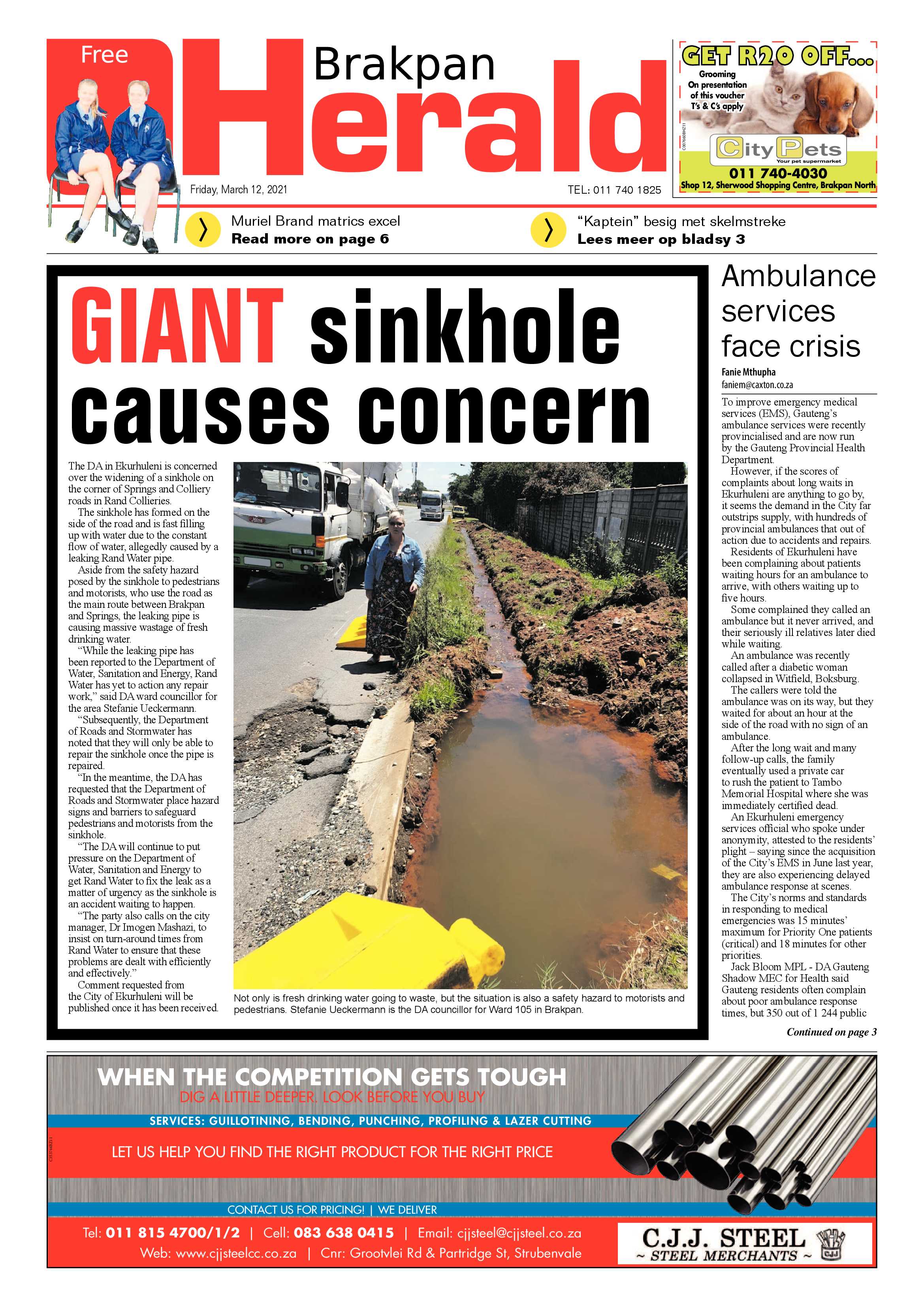 Brakpan Herald 12 March 2021 page 1