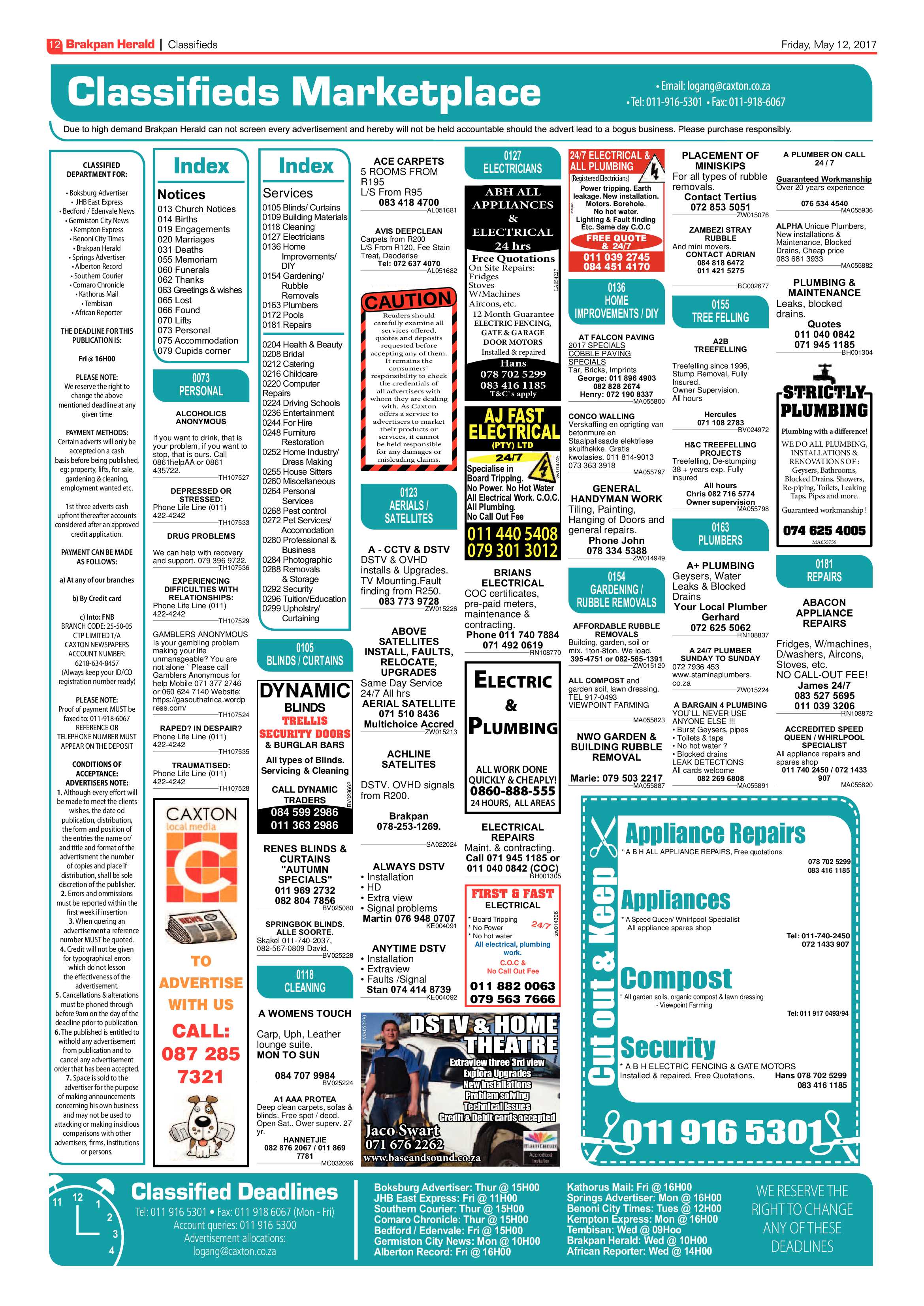 Brakpan Herald 12 May 2017 page 12