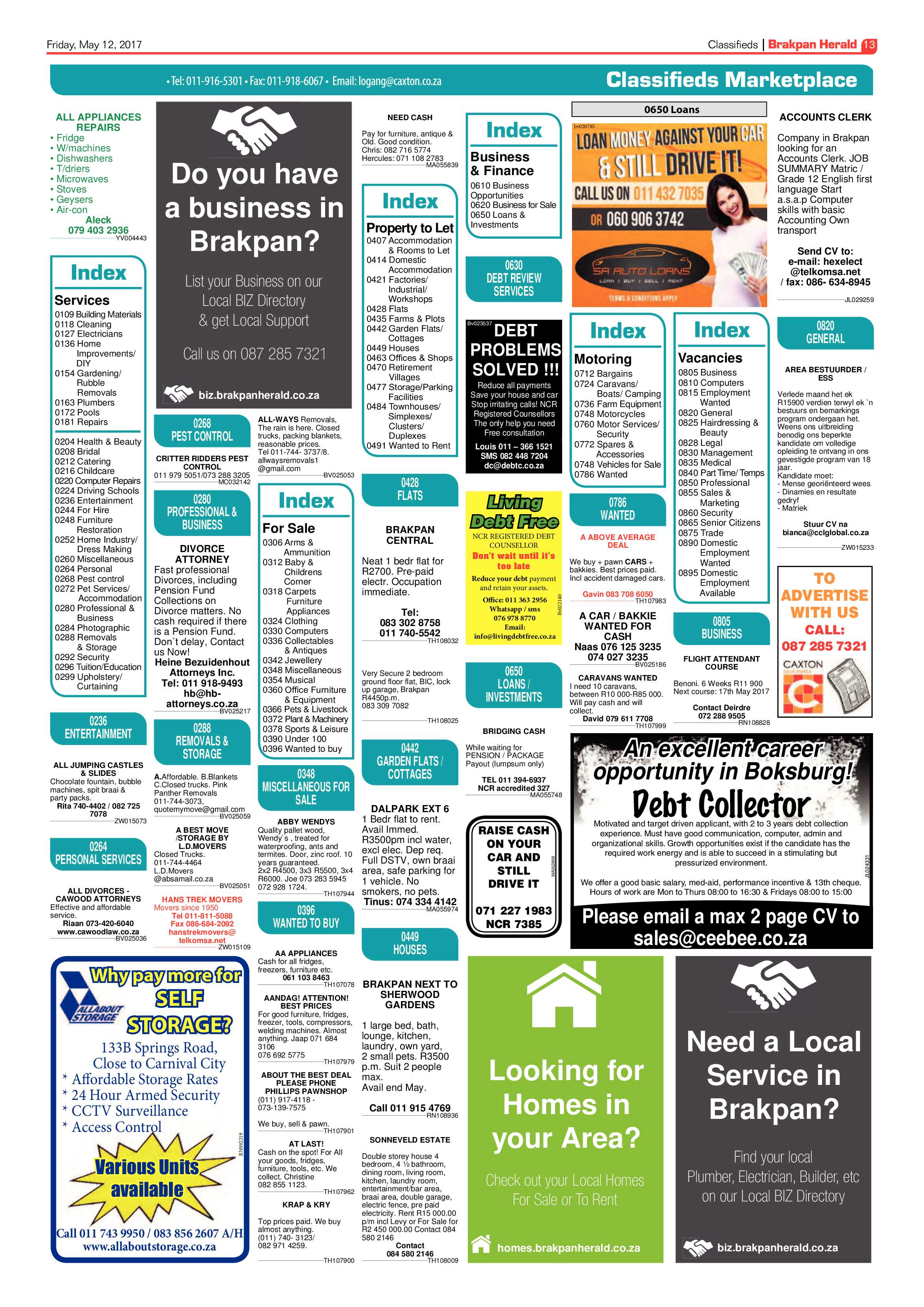 Brakpan Herald 12 May 2017 page 13