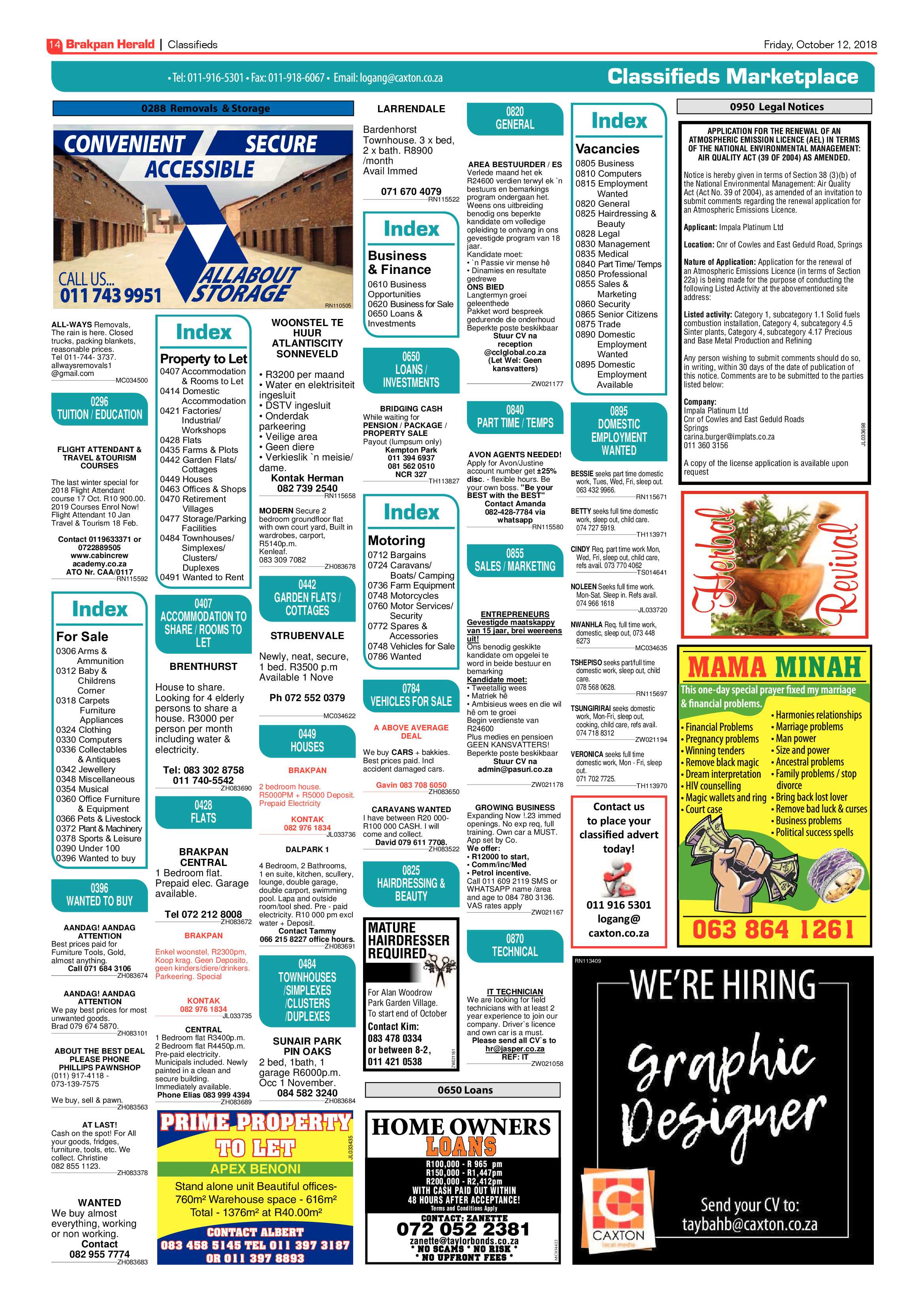 Brakpan Herald 12 October 2018 page 14