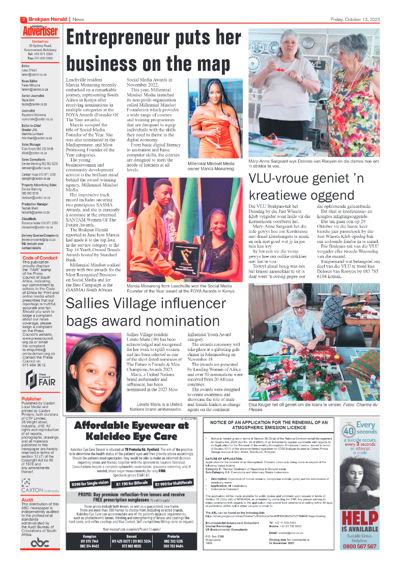 Brakpan Herald 12 October 2023 page 2