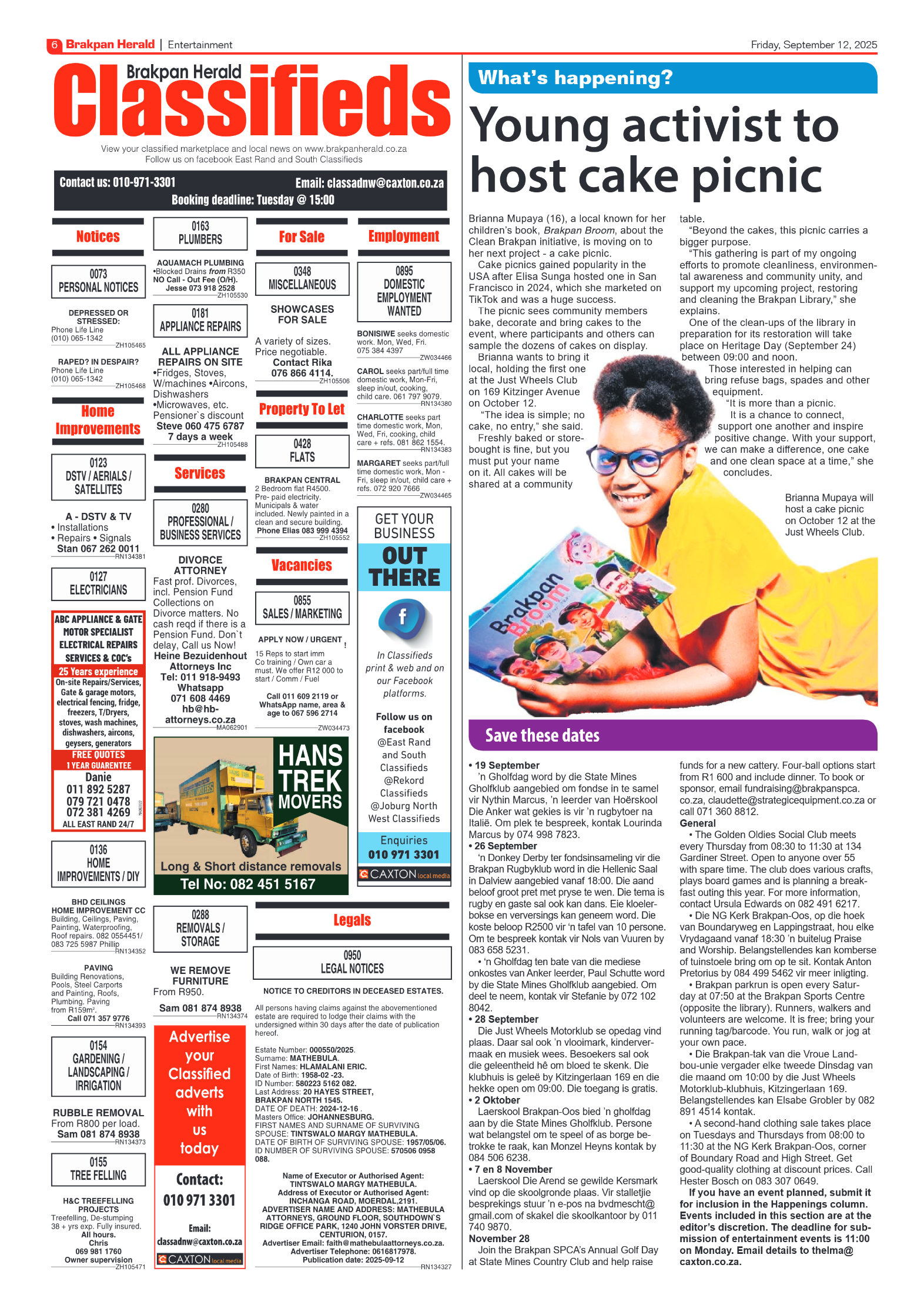 Brakpan Herald 12 September 2025 page 6