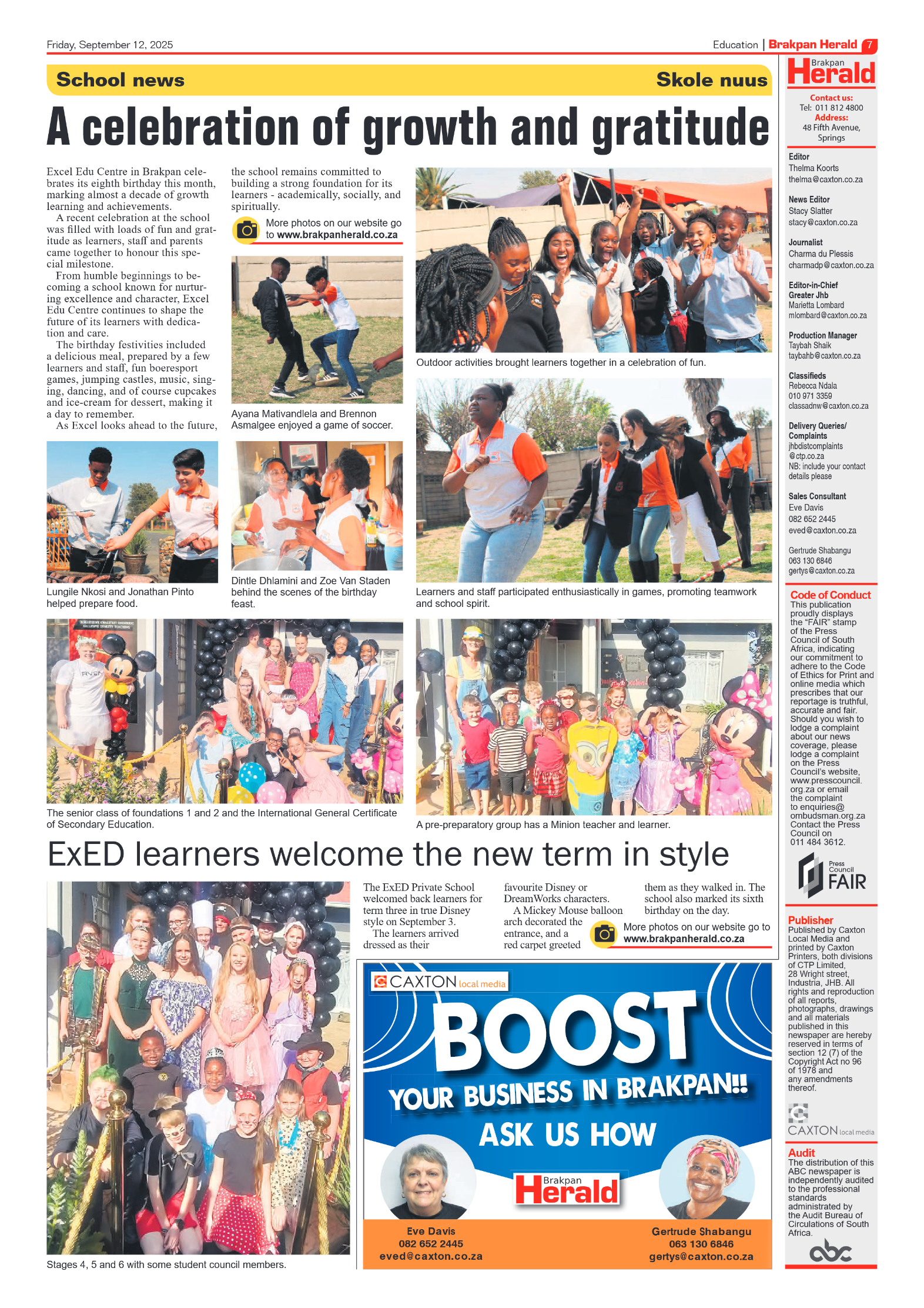 Brakpan Herald 12 September 2025 page 7