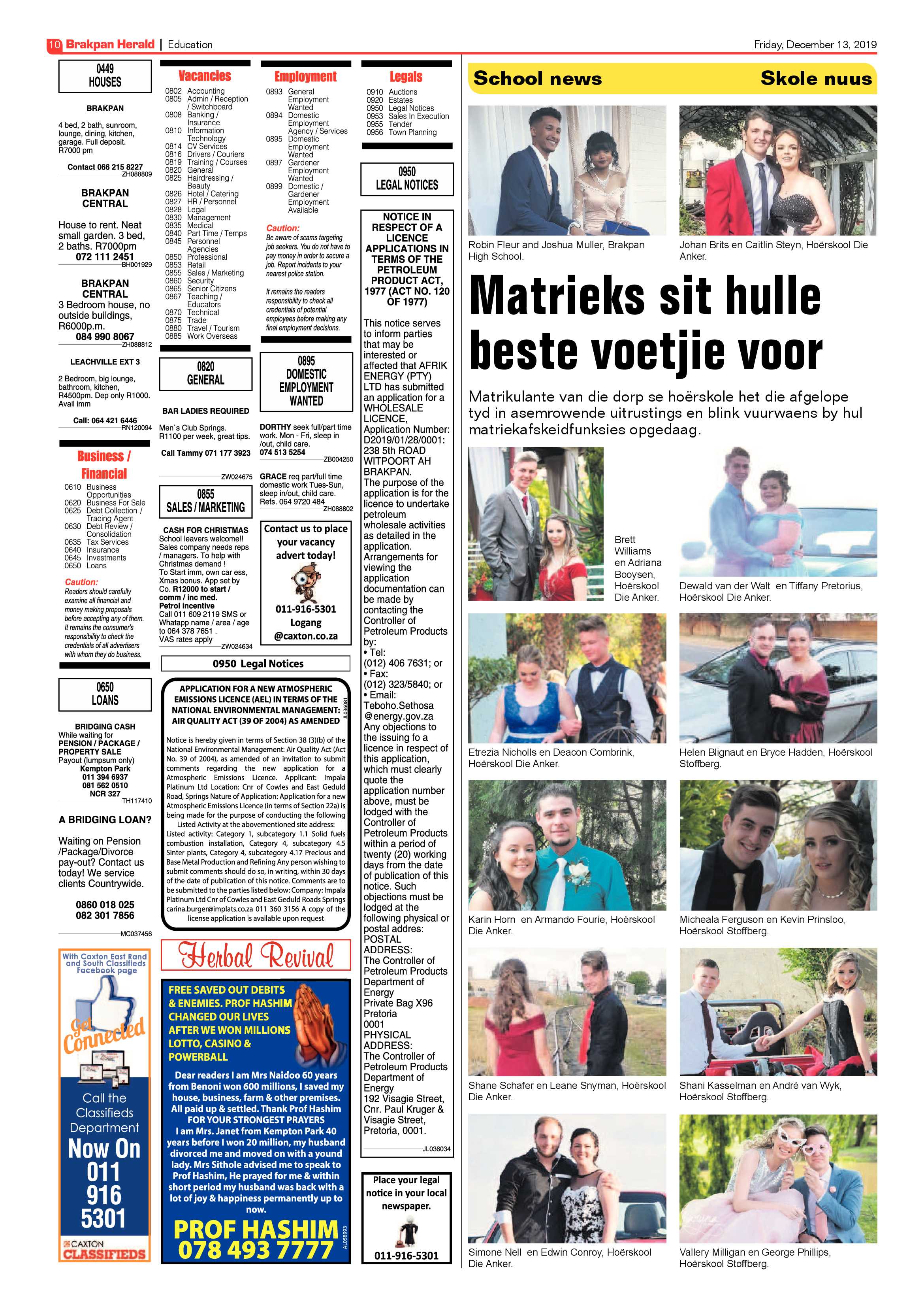 Brakpan Herald 13 December 2019 page 10