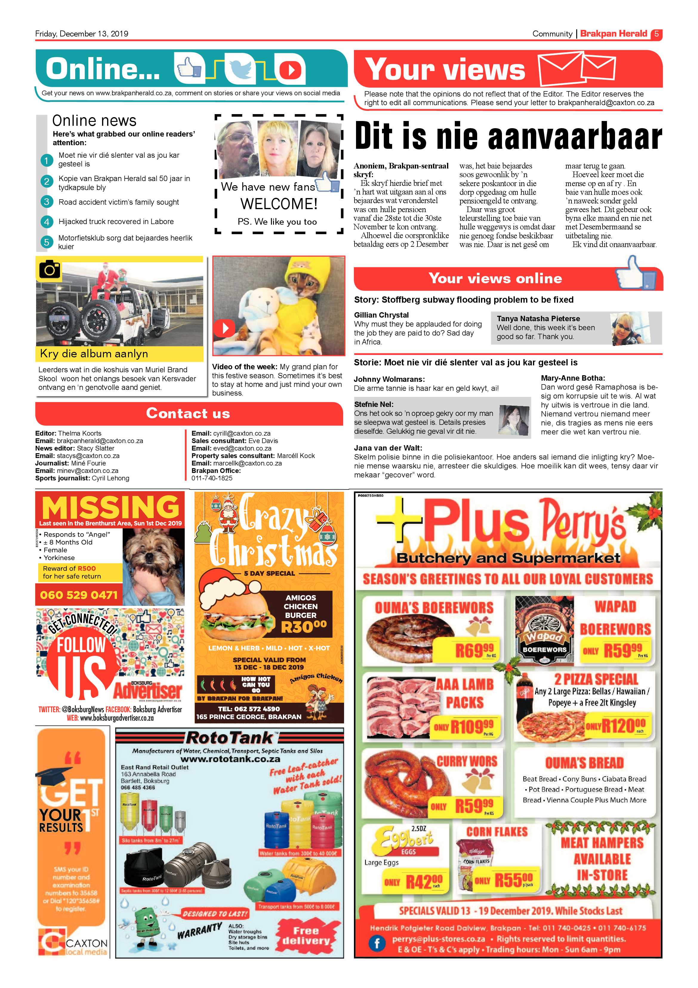 Brakpan Herald 13 December 2019 page 5