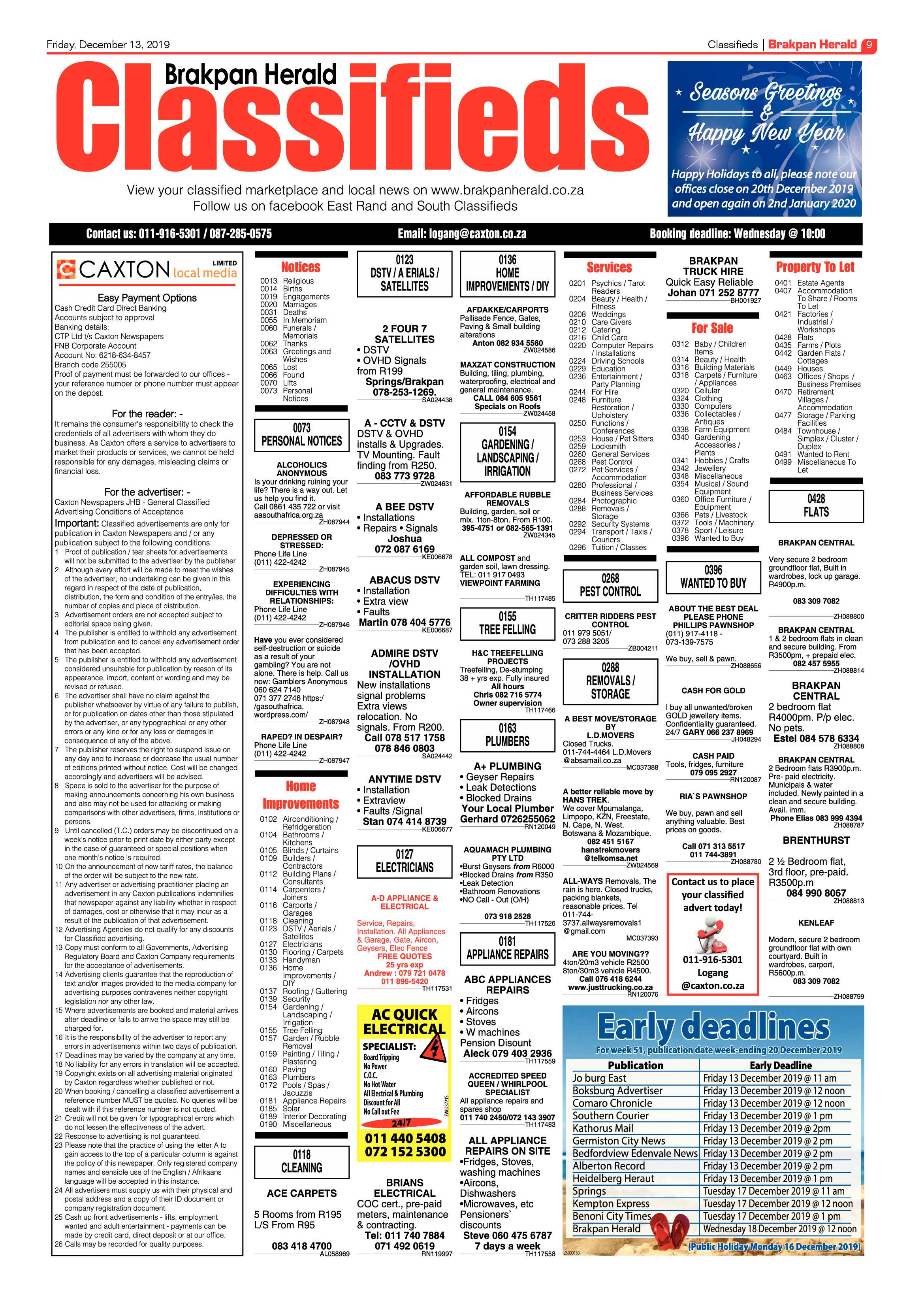 Brakpan Herald 13 December 2019 page 9