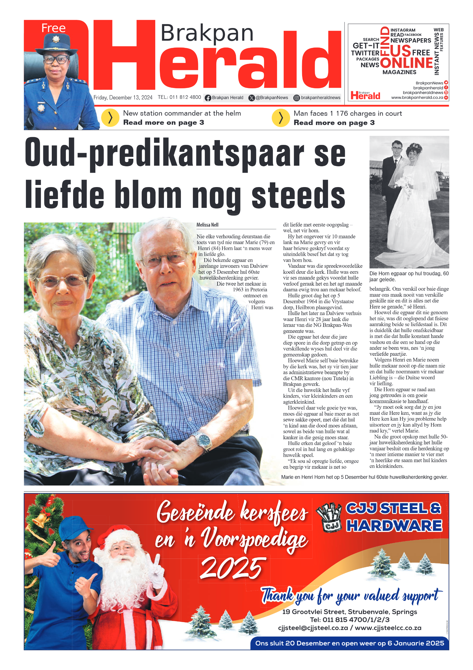 Brakpan Herald 13 December 2024 page 1