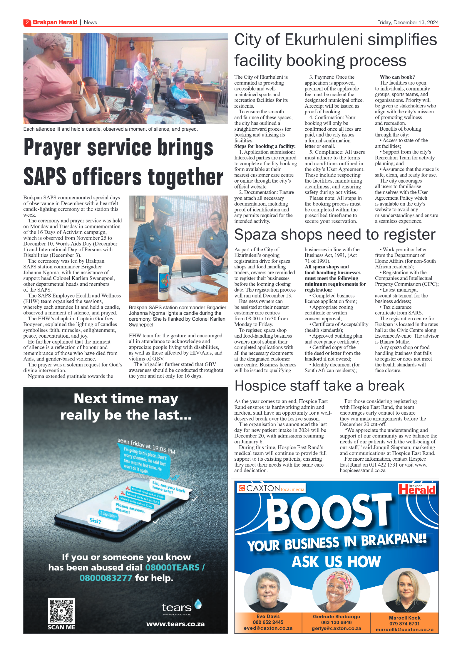 Brakpan Herald 13 December 2024 page 2