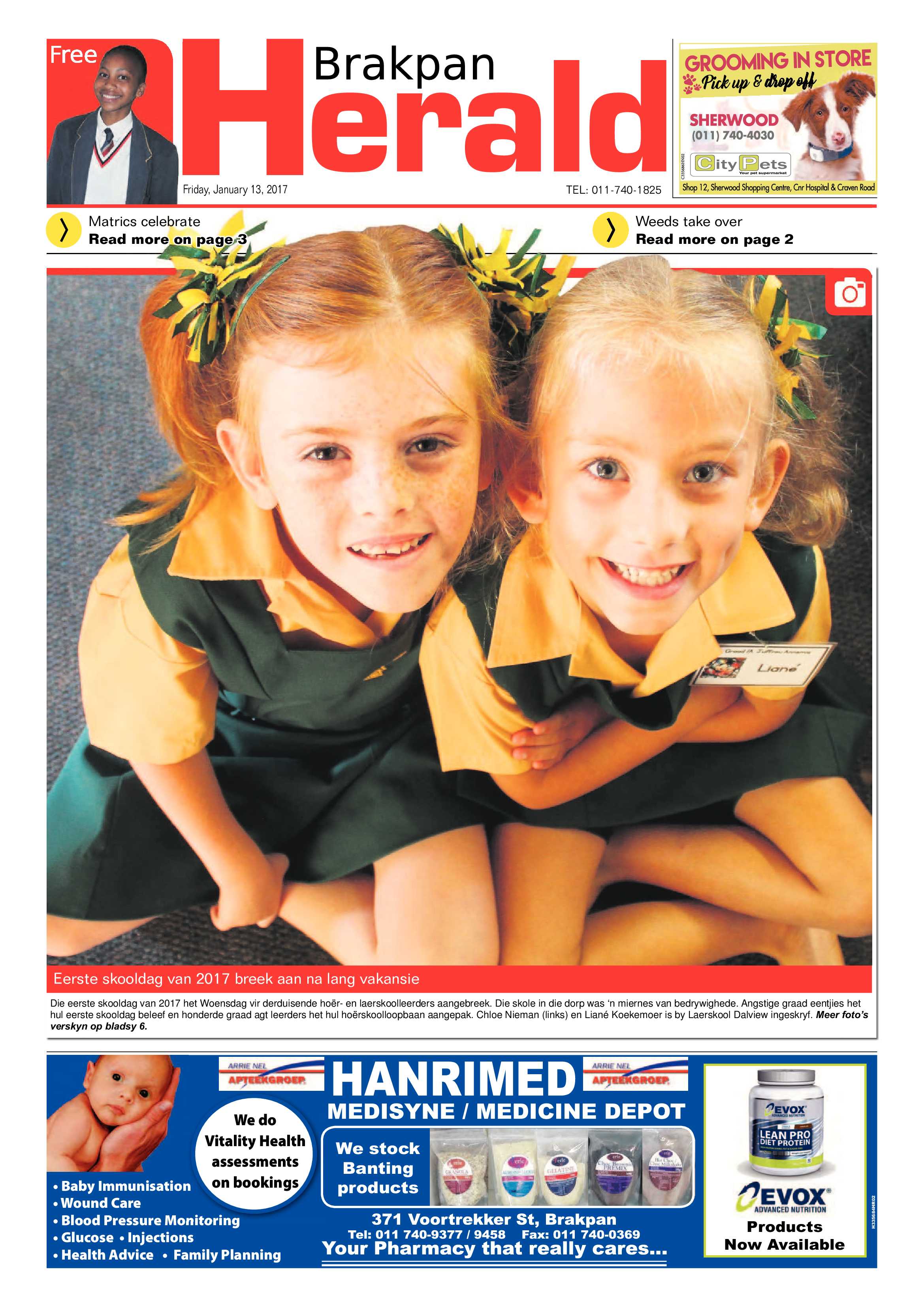 Brakpan Herald 13 January 2016 page 1