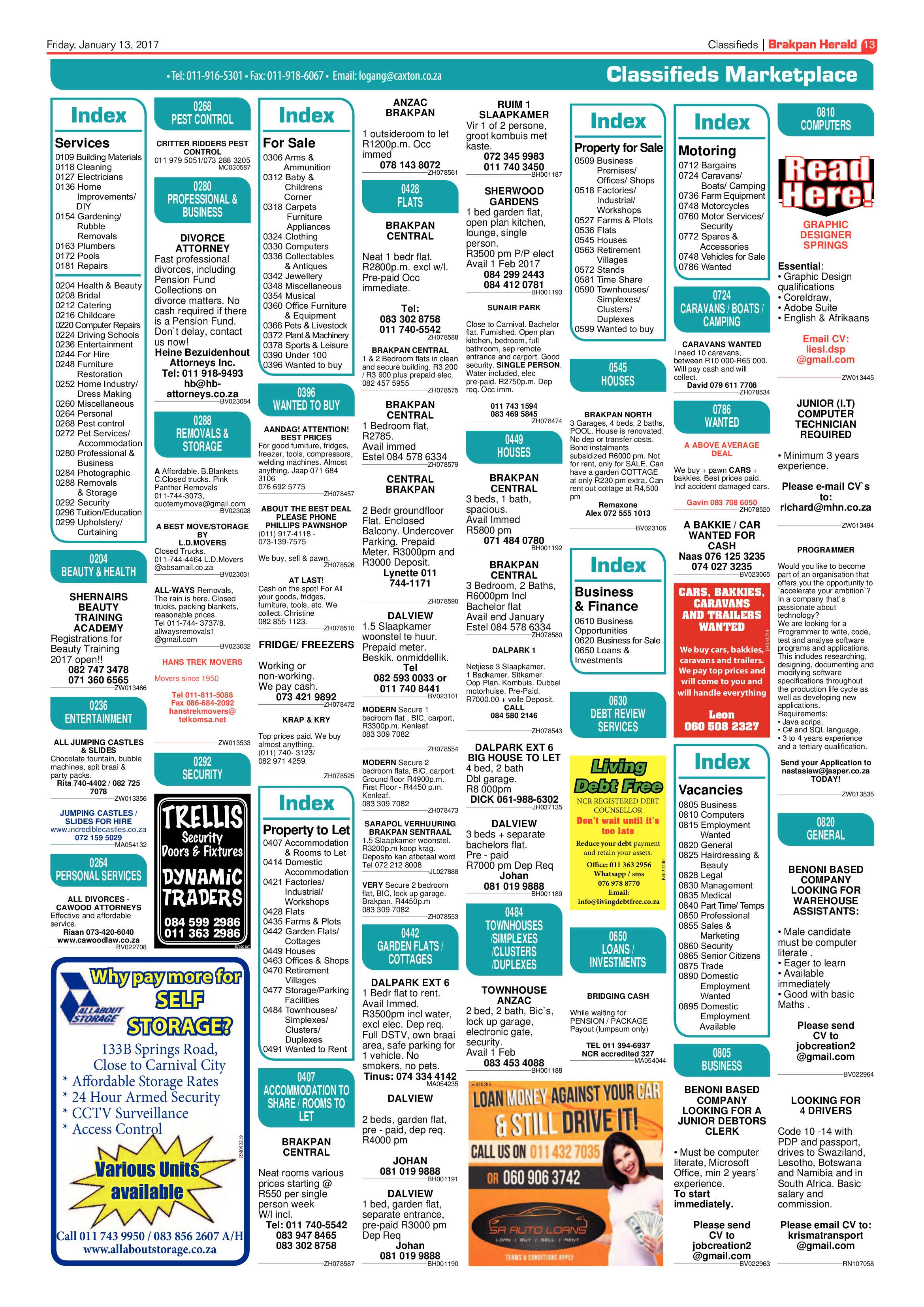 Brakpan Herald 13 January 2016 page 13