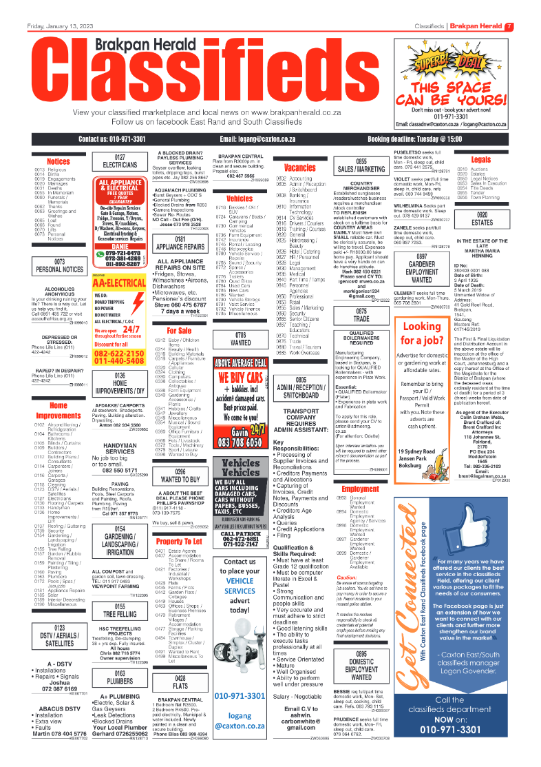 Brakpan Herald 13 January 2022 page 7