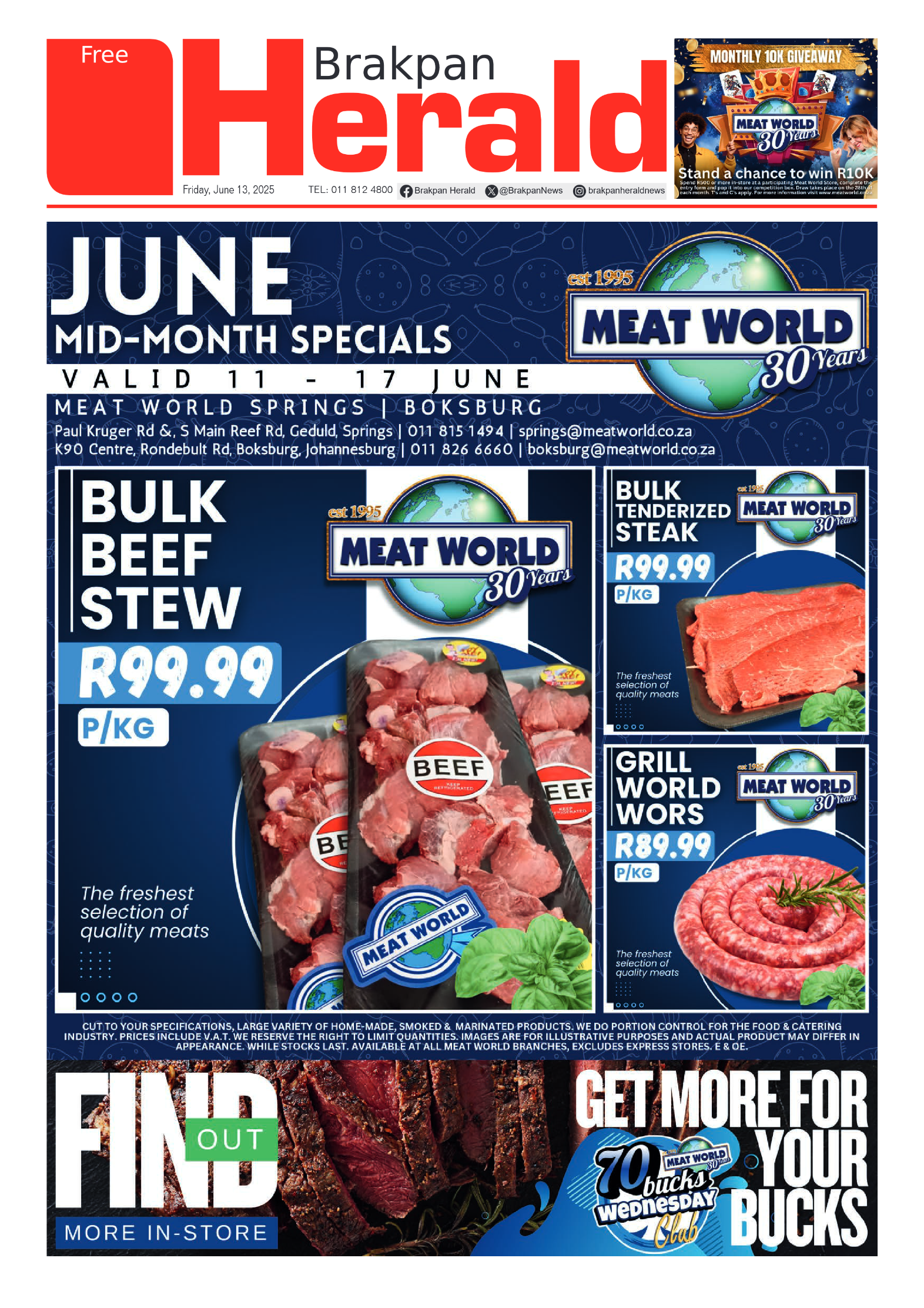 Brakpan Herald 13 June 2025 page 1