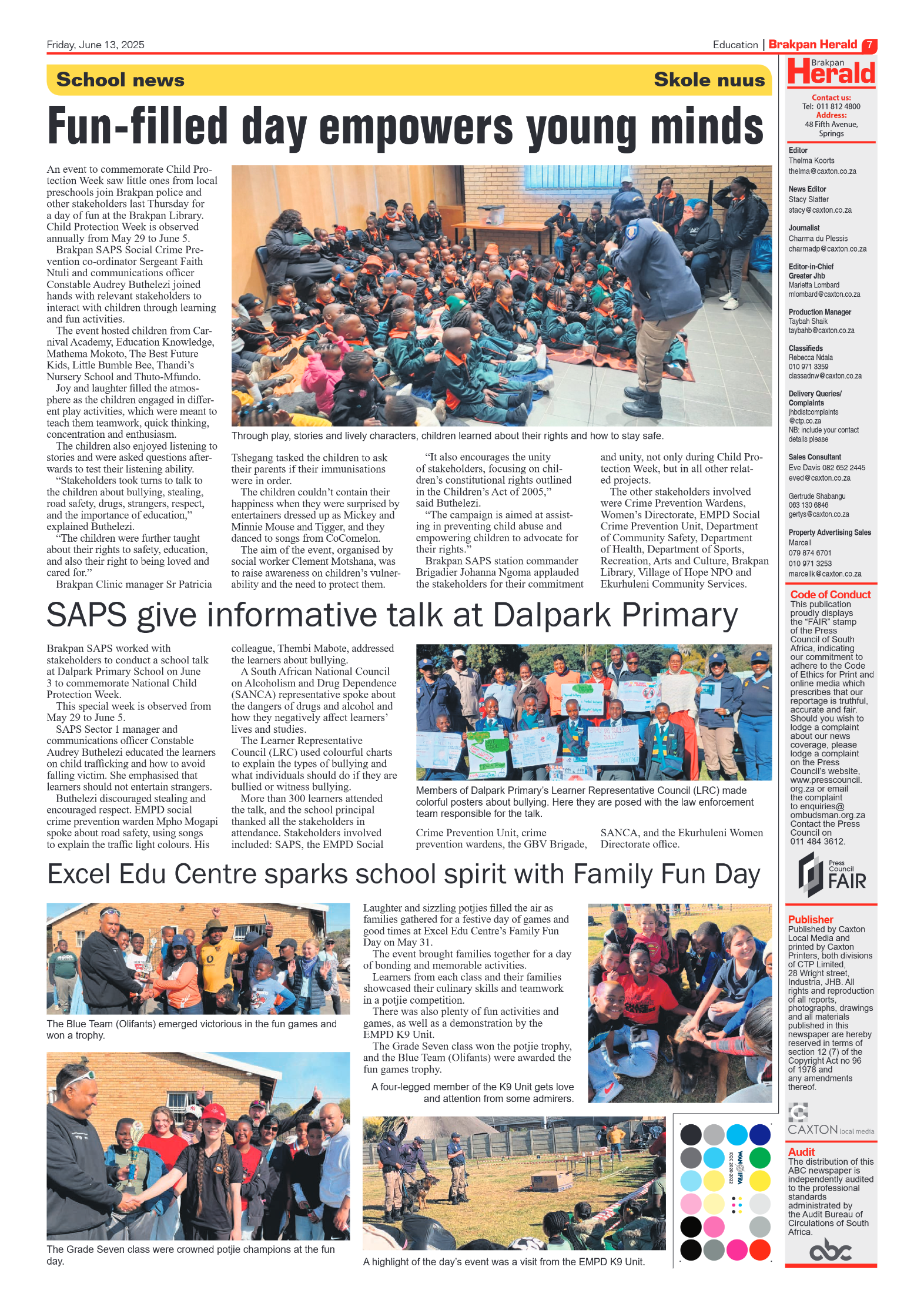 Brakpan Herald 13 June 2025 page 9