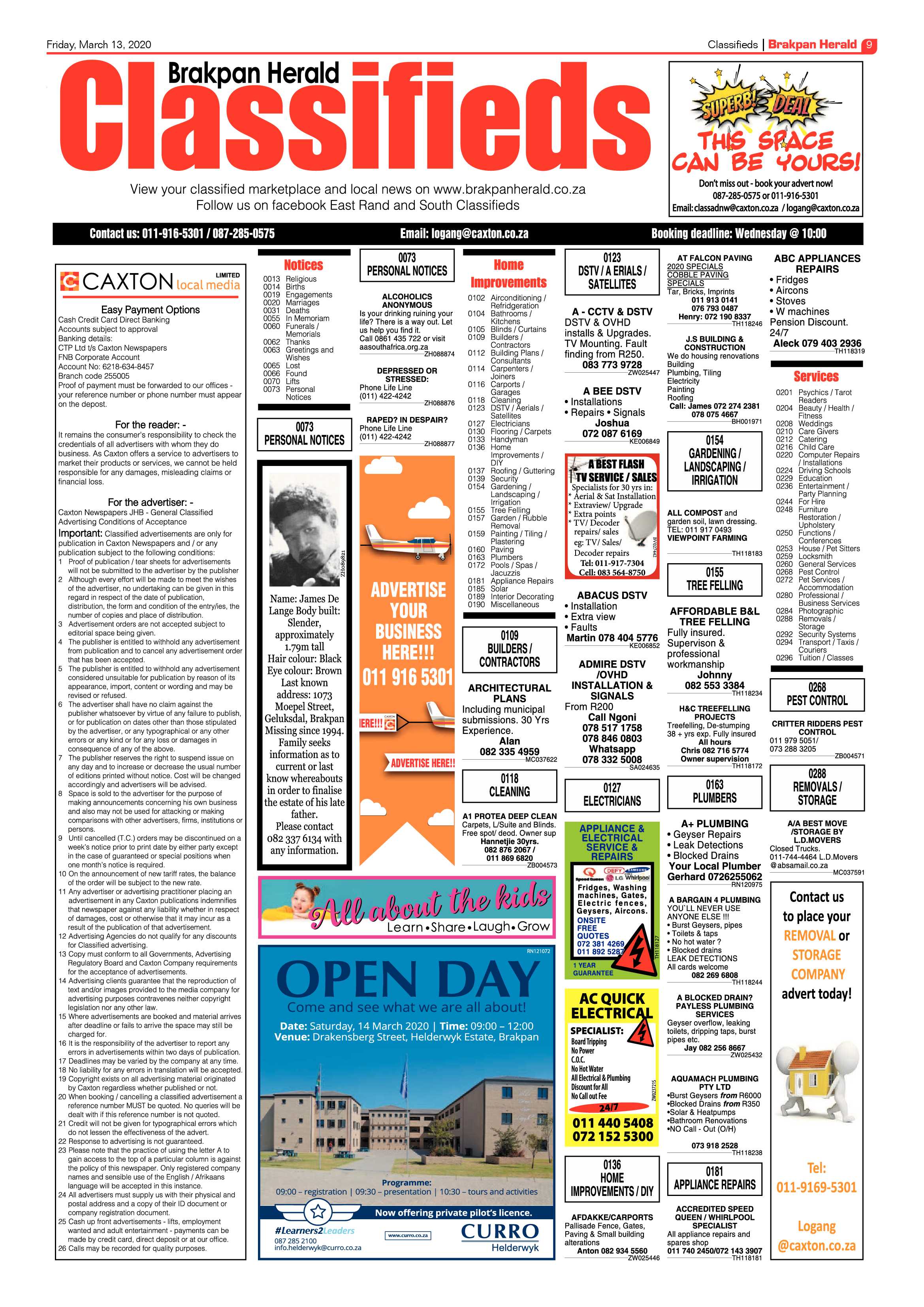 Brakpan Herald 13 March 2020 page 9