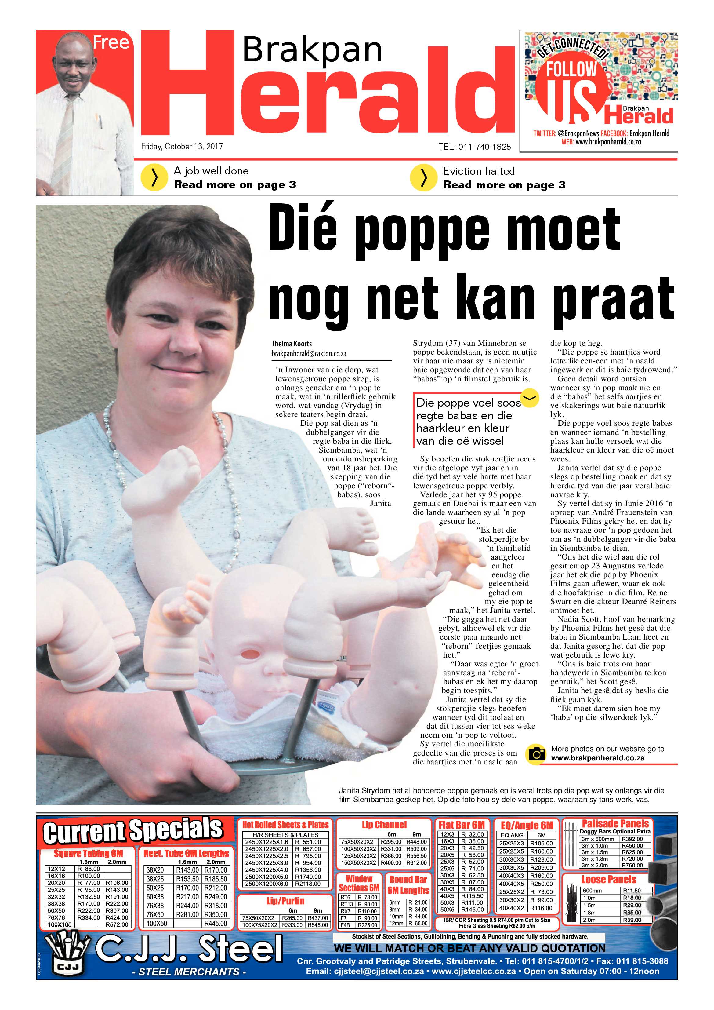 Brakpan Herald 13 October 2017 page 1