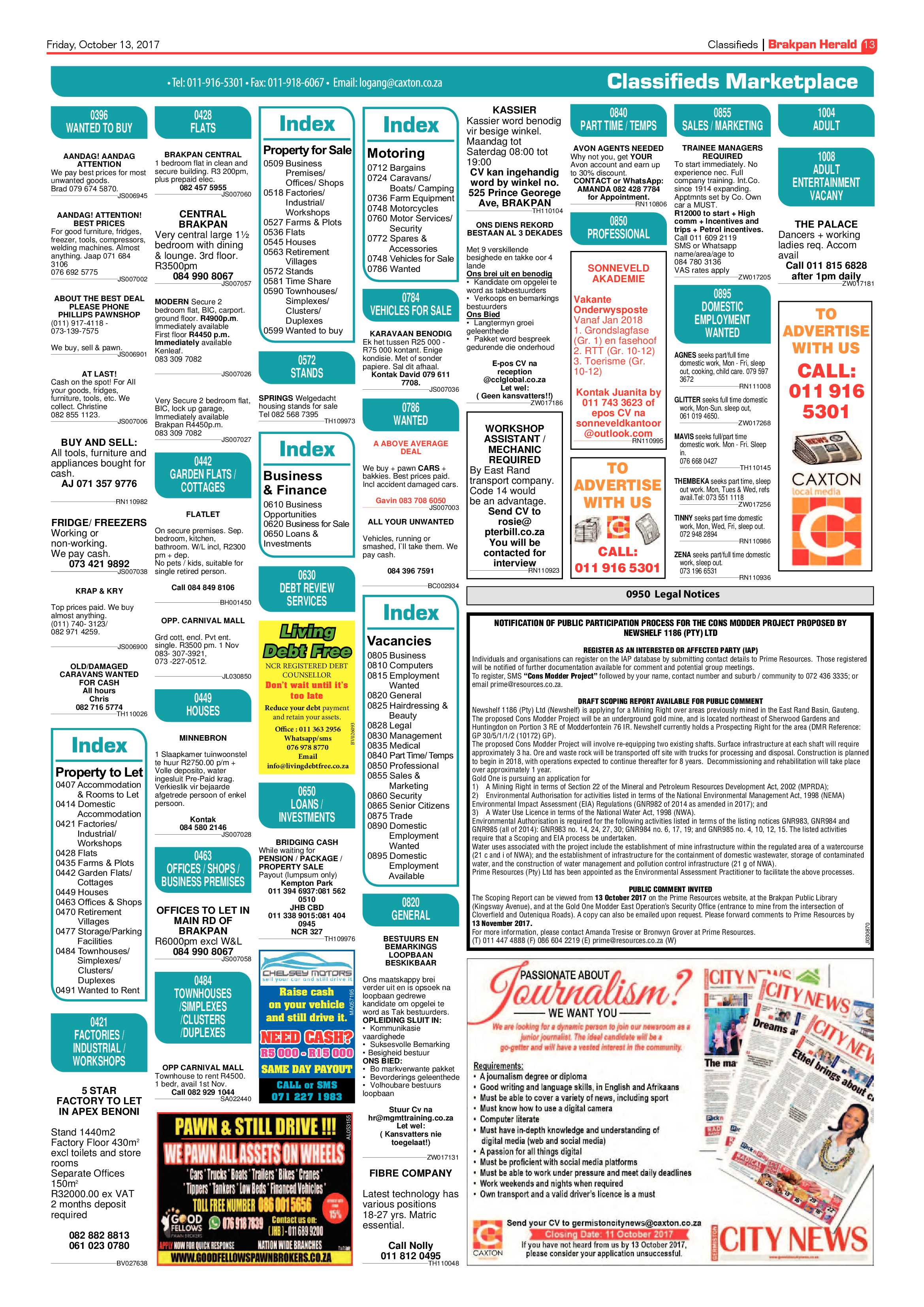 Brakpan Herald 13 October 2017 page 13