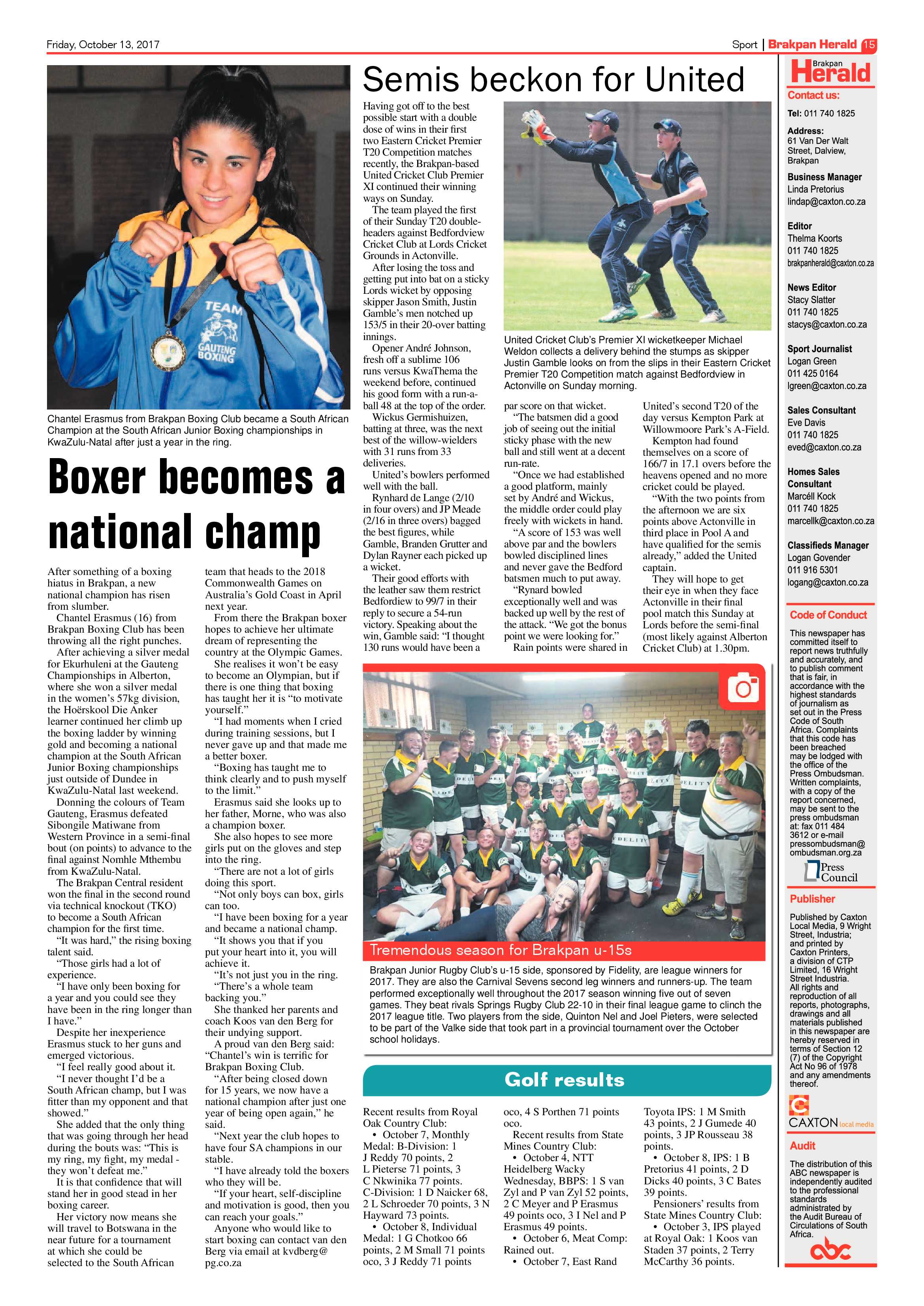 Brakpan Herald 13 October 2017 page 15