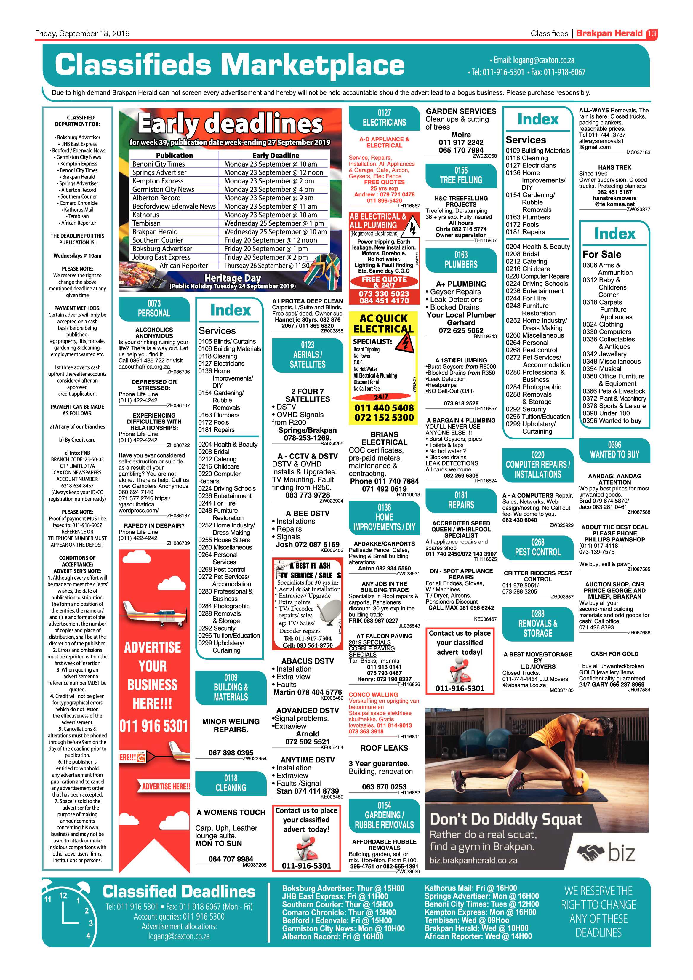 Brakpan Herald 13 September 2019 page 13