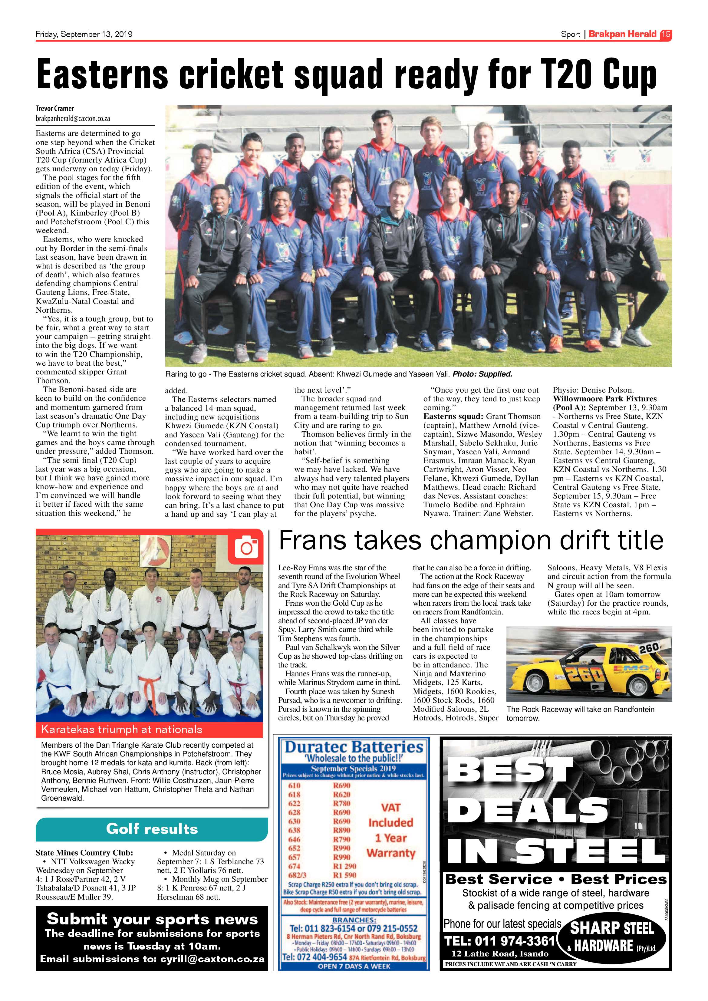 Brakpan Herald 13 September 2019 page 15
