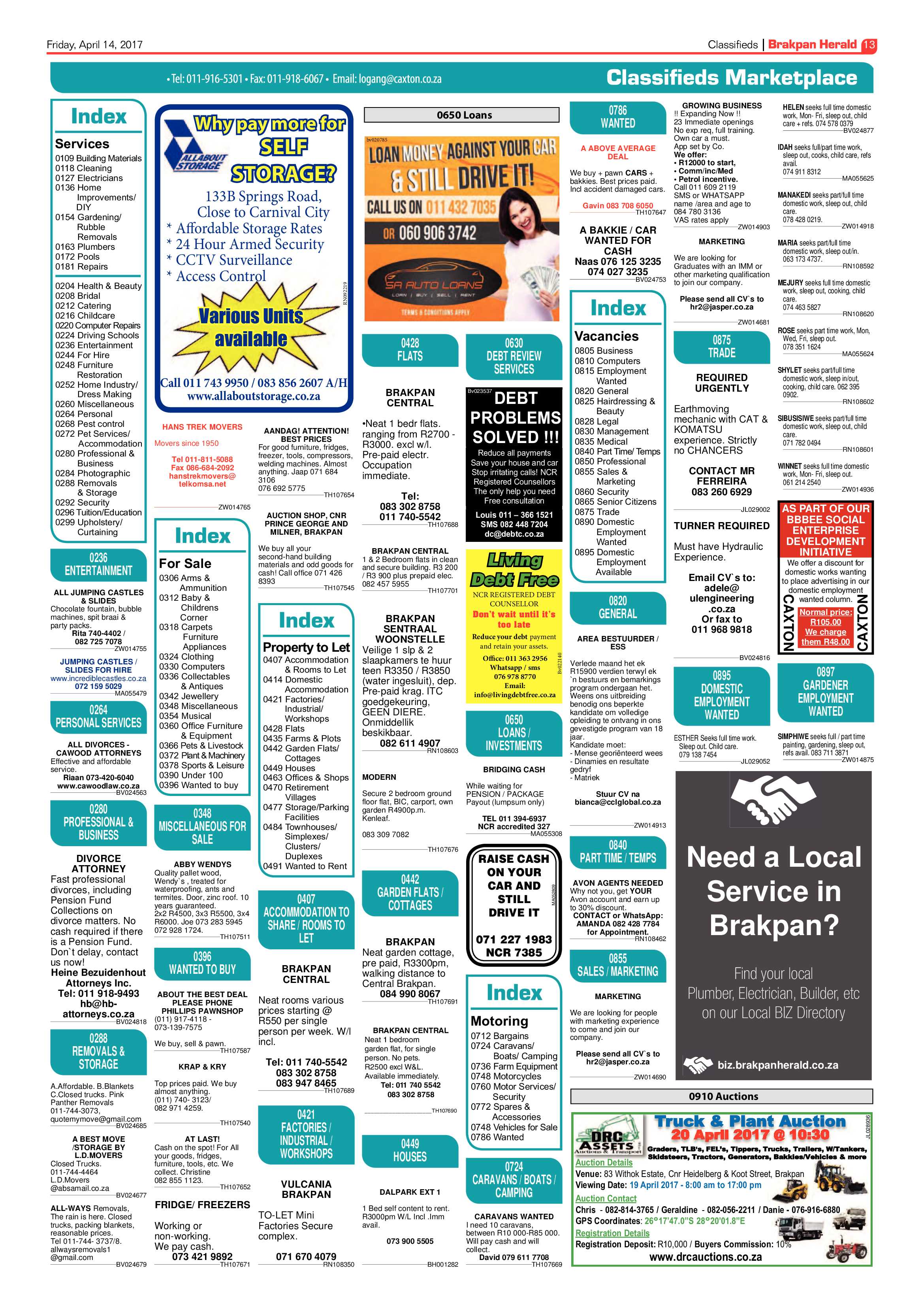 Brakpan Herald 14 April 2017 page 13
