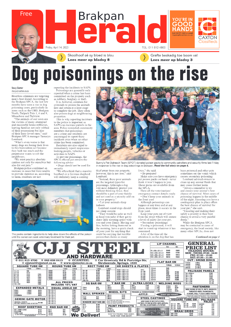 Brakpan Herald 14 April 2022 page 1