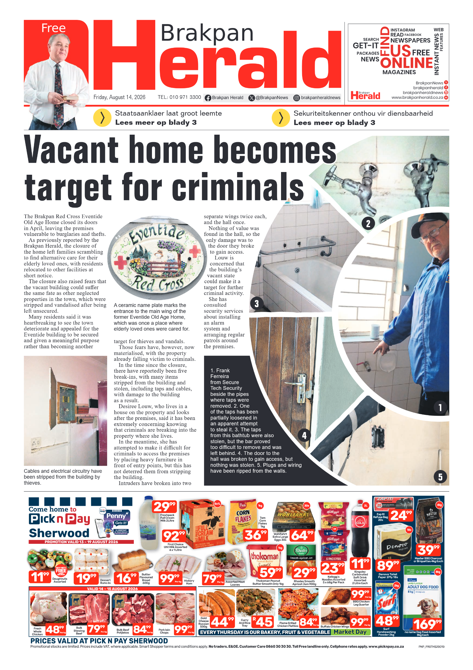 Brakpan Herald 14 August 2026 page 1