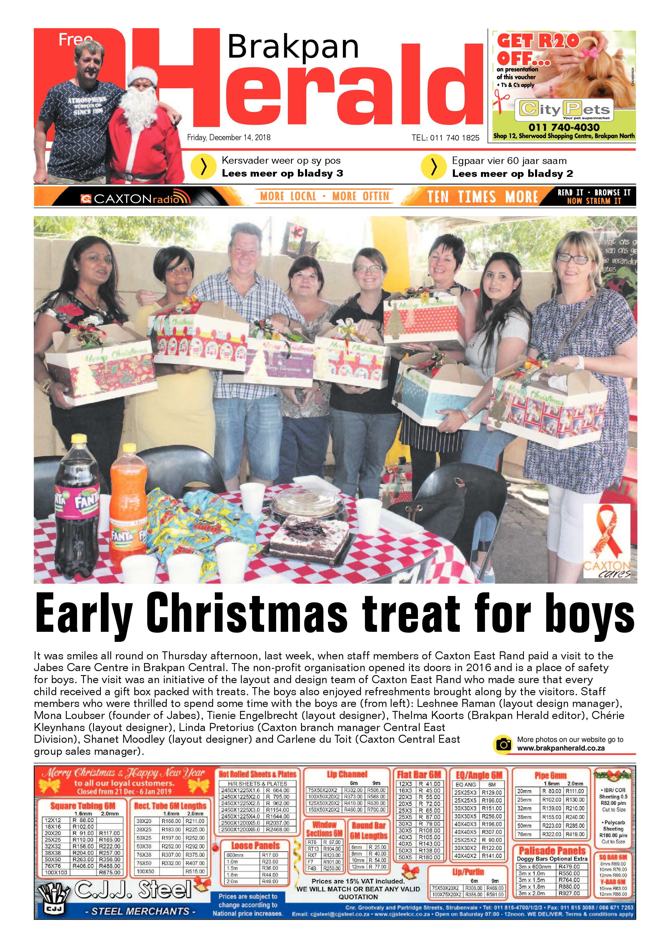 Brakpan Herald 14 December 2018 page 1