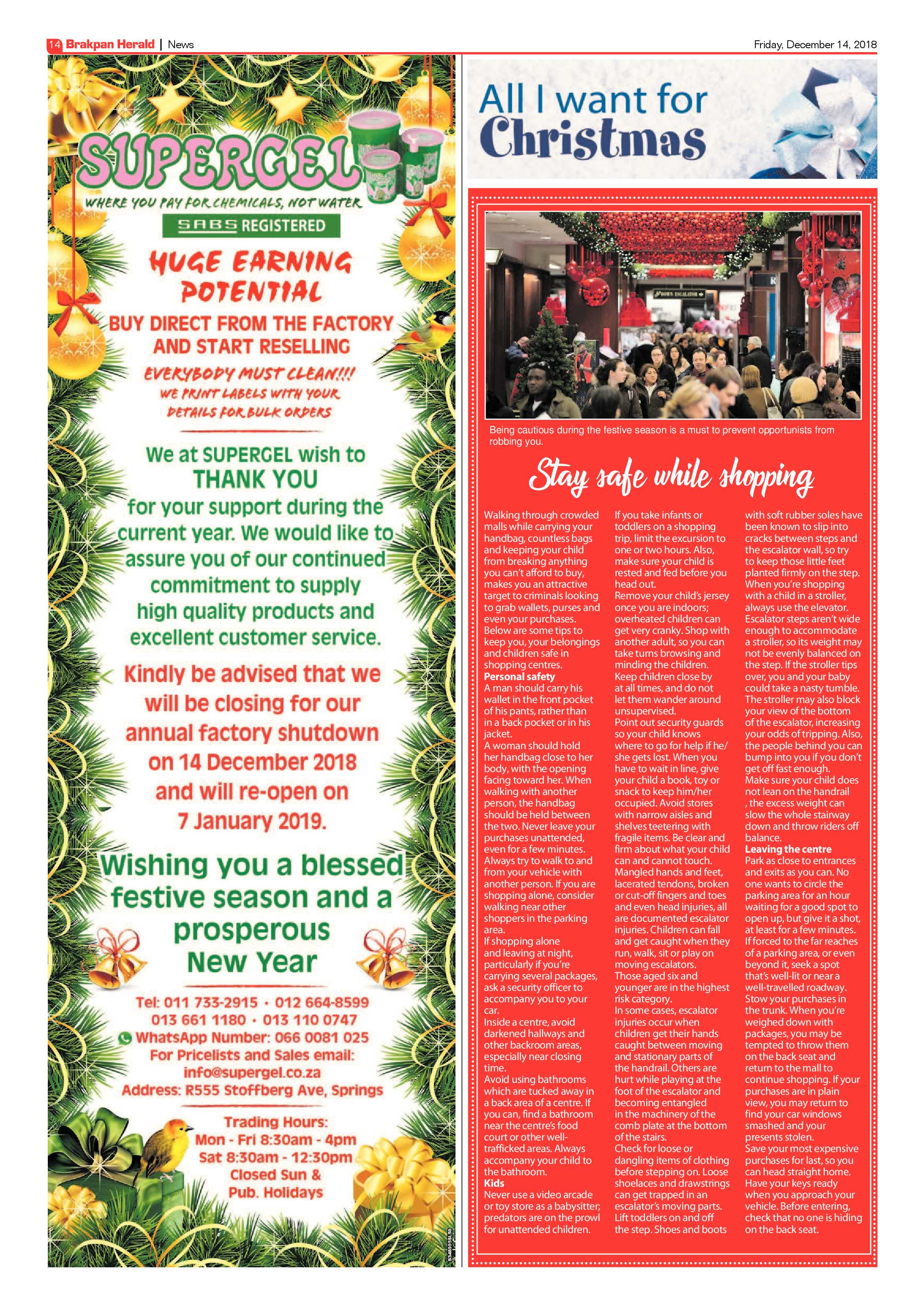 Brakpan Herald 14 December 2018 page 14