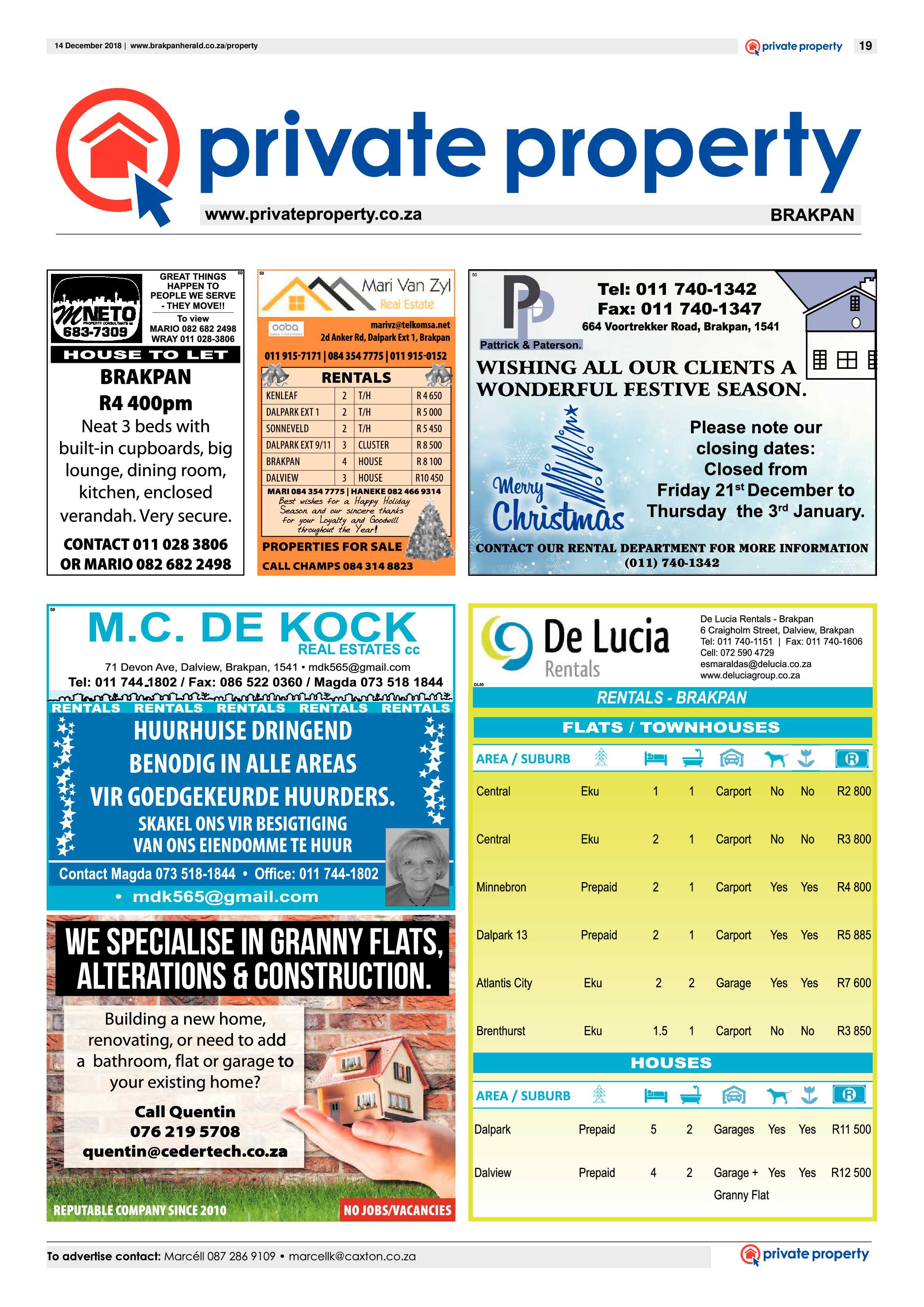 Brakpan Herald 14 December 2018 page 19