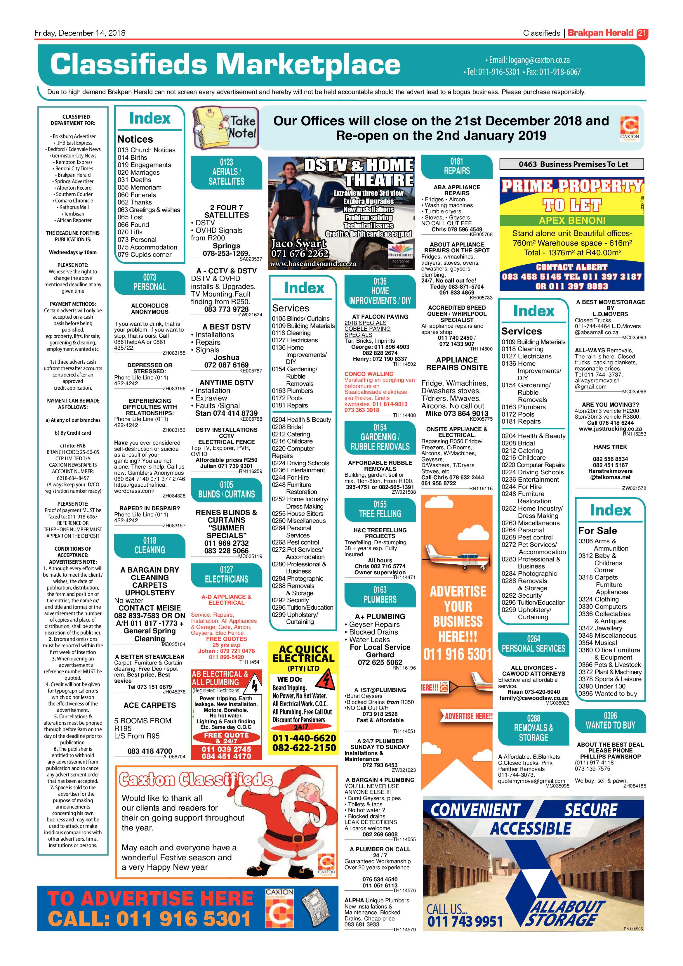 Brakpan Herald 14 December 2018 page 21