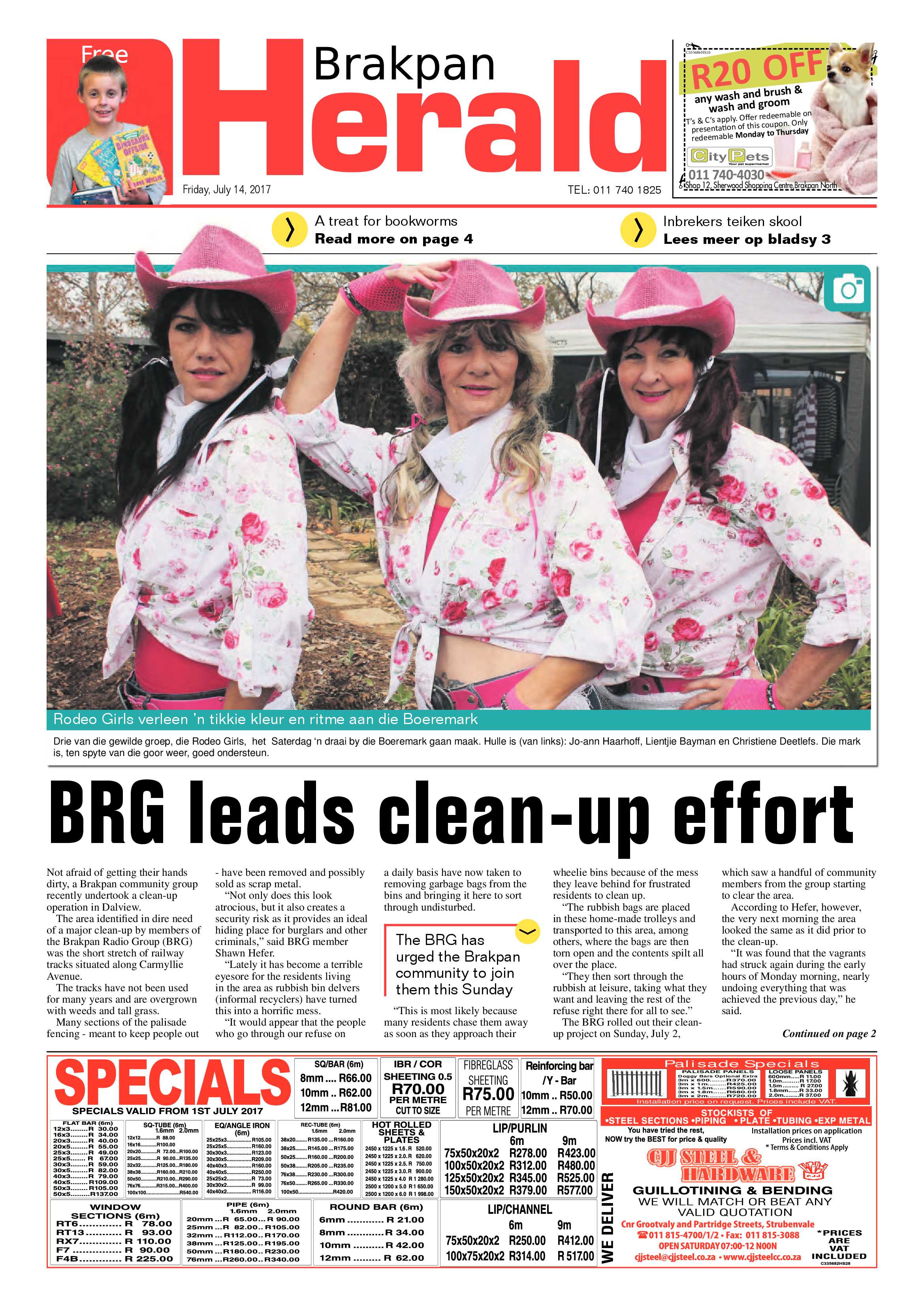 Brakpan Herald 14 July 2017 page 1