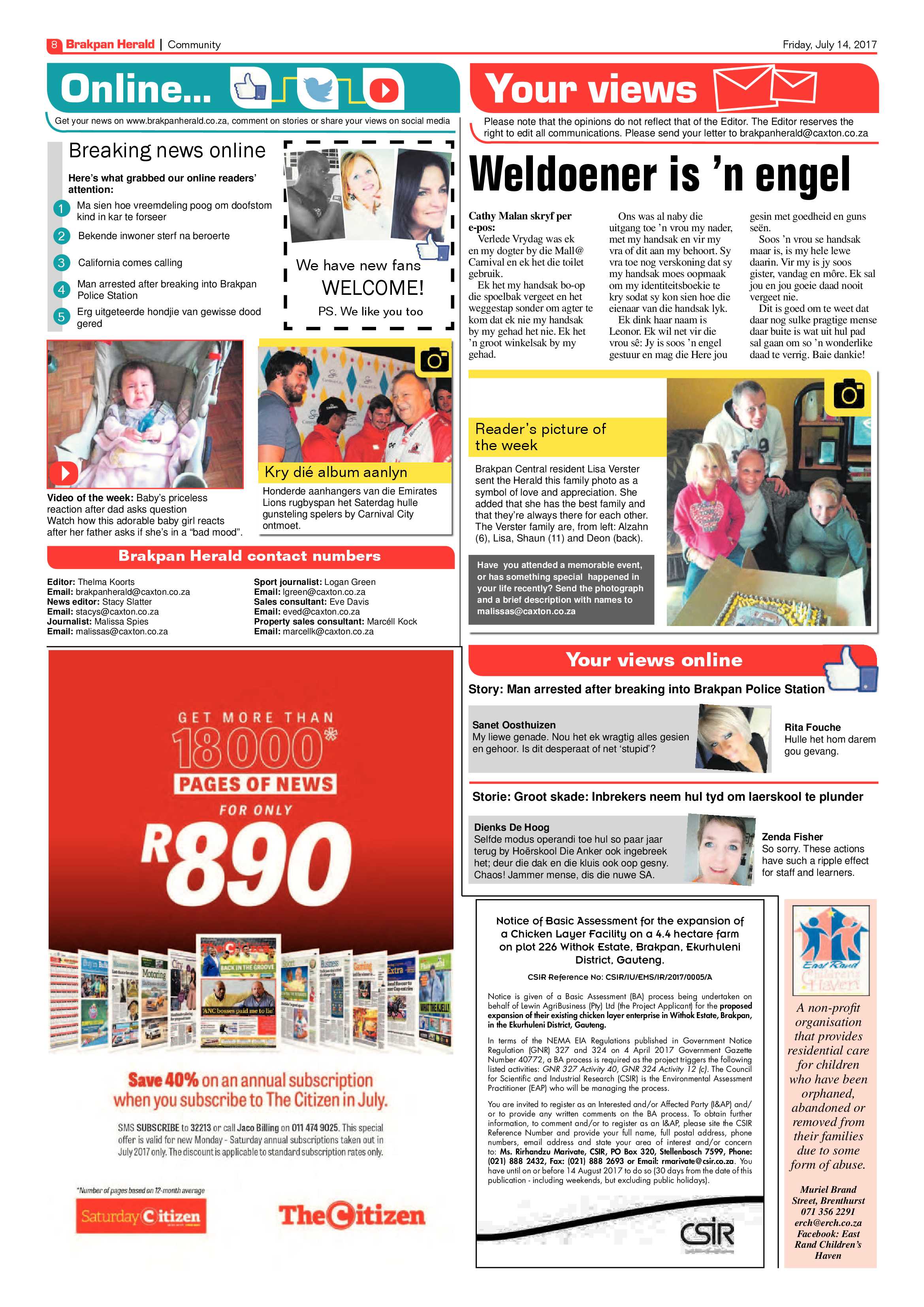 Brakpan Herald 14 July 2017 page 8
