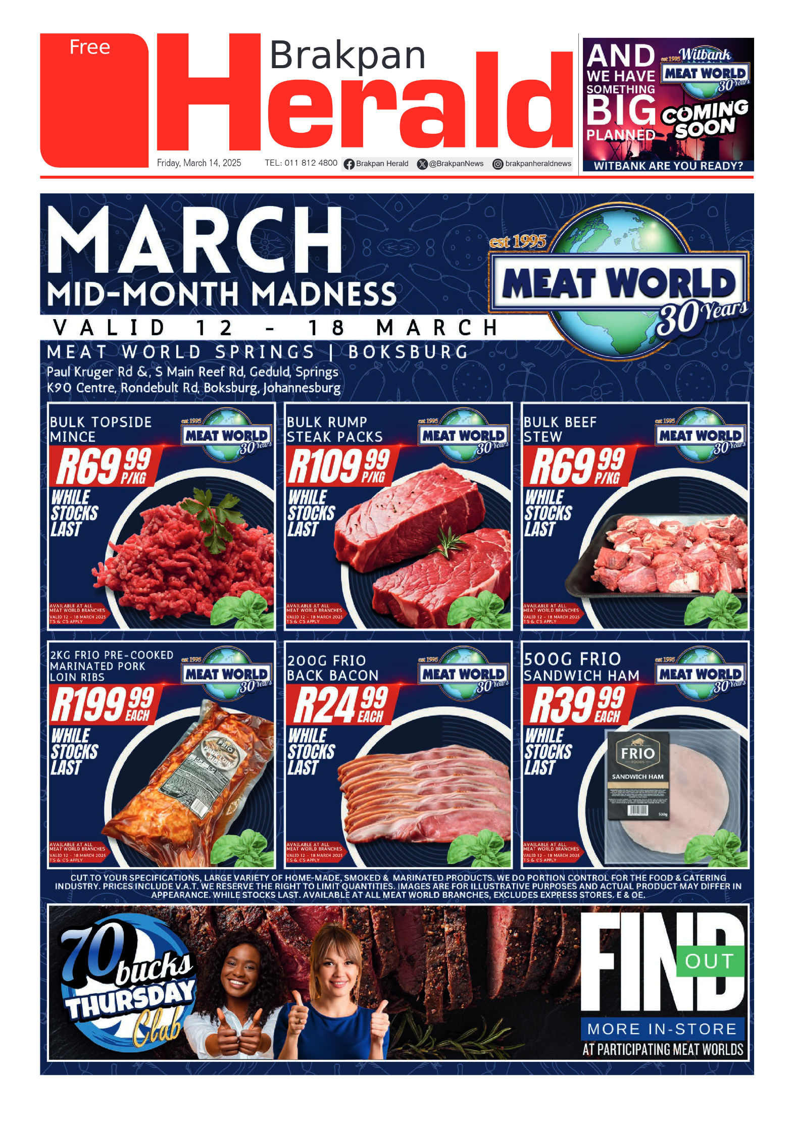 Brakpan Herald 14 March 2025 page 1