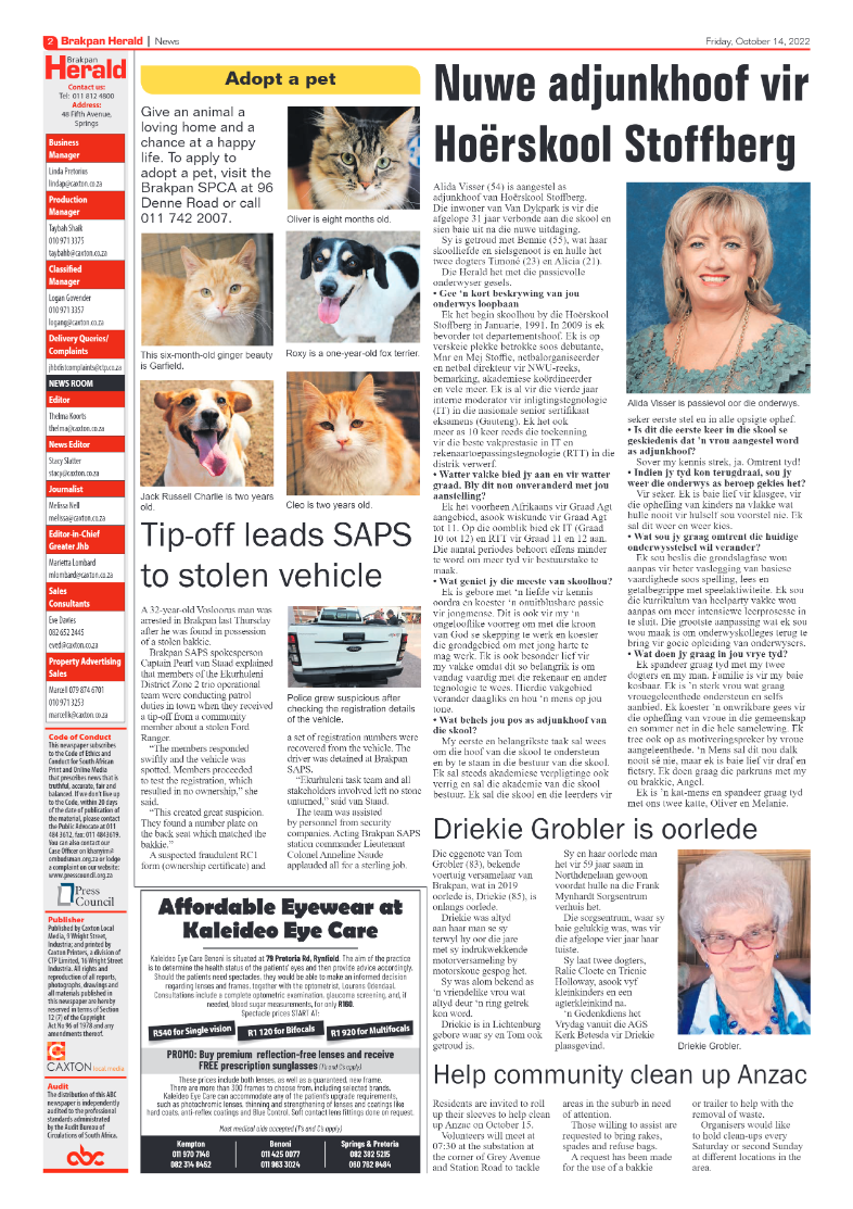 Brakpan Herald 14 Oct 2022 page 2
