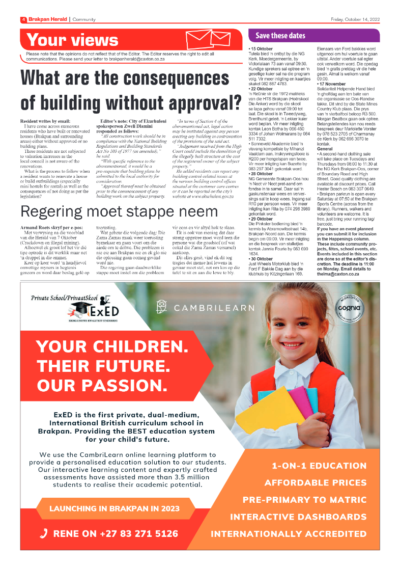 Brakpan Herald 14 Oct 2022 page 4