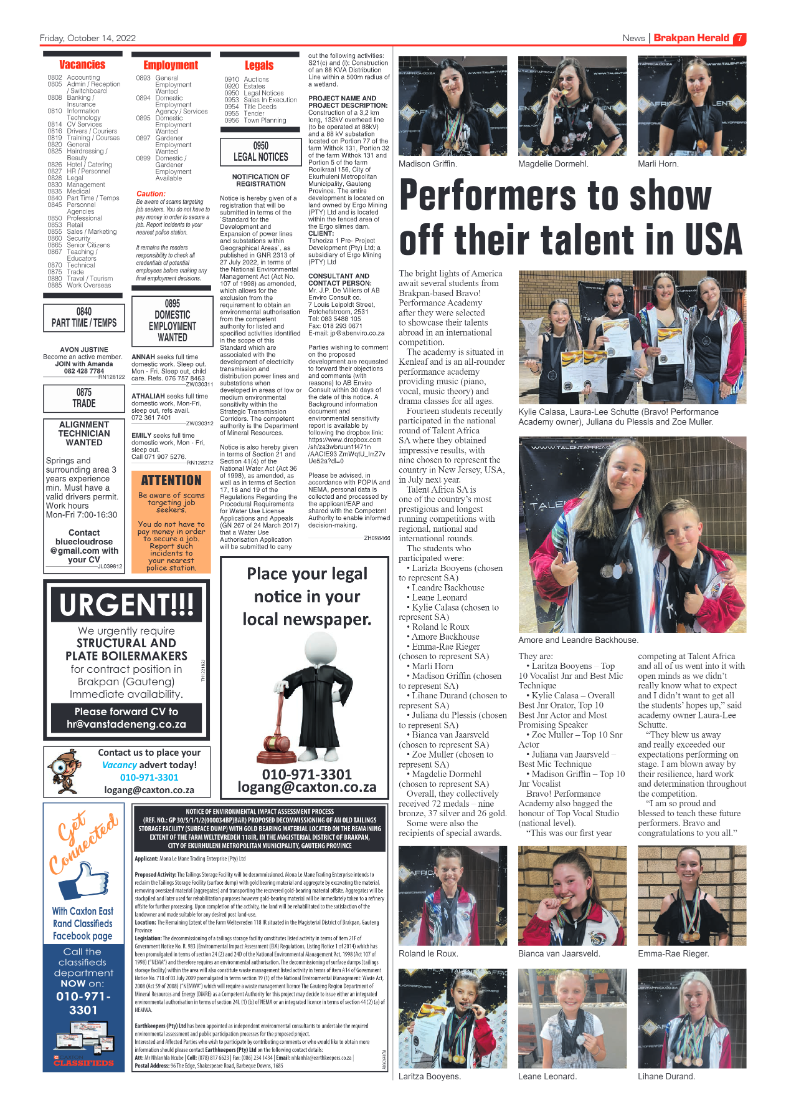 Brakpan Herald 14 Oct 2022 page 7